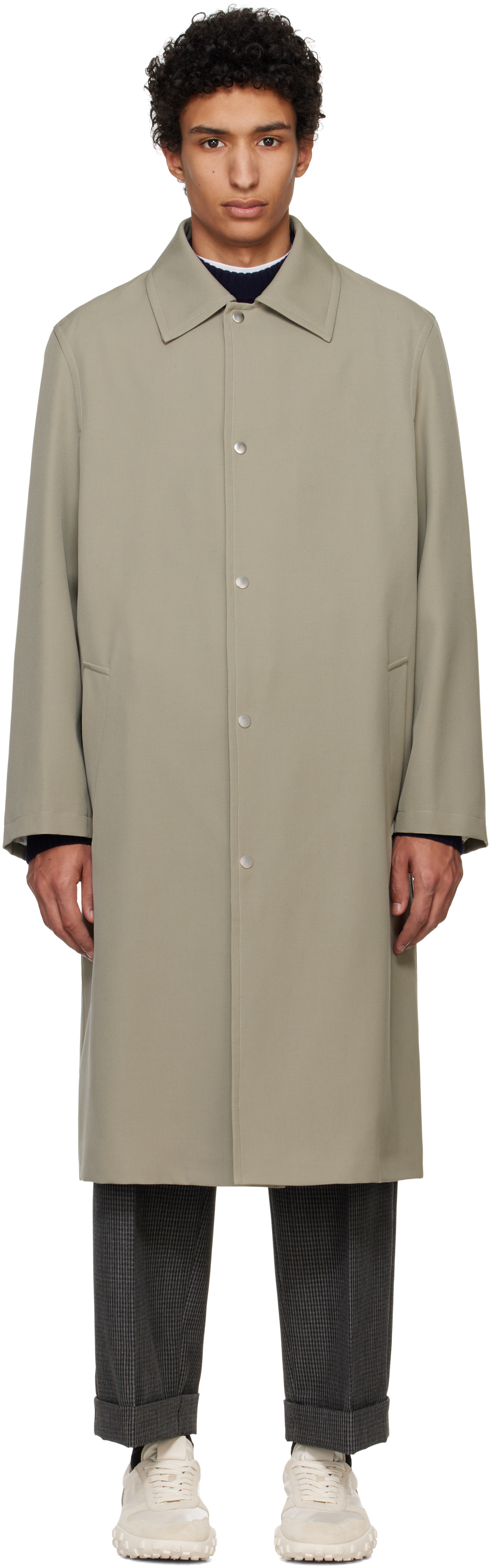 Jil Sander Taupe Sport Coat In 317 Slate Green