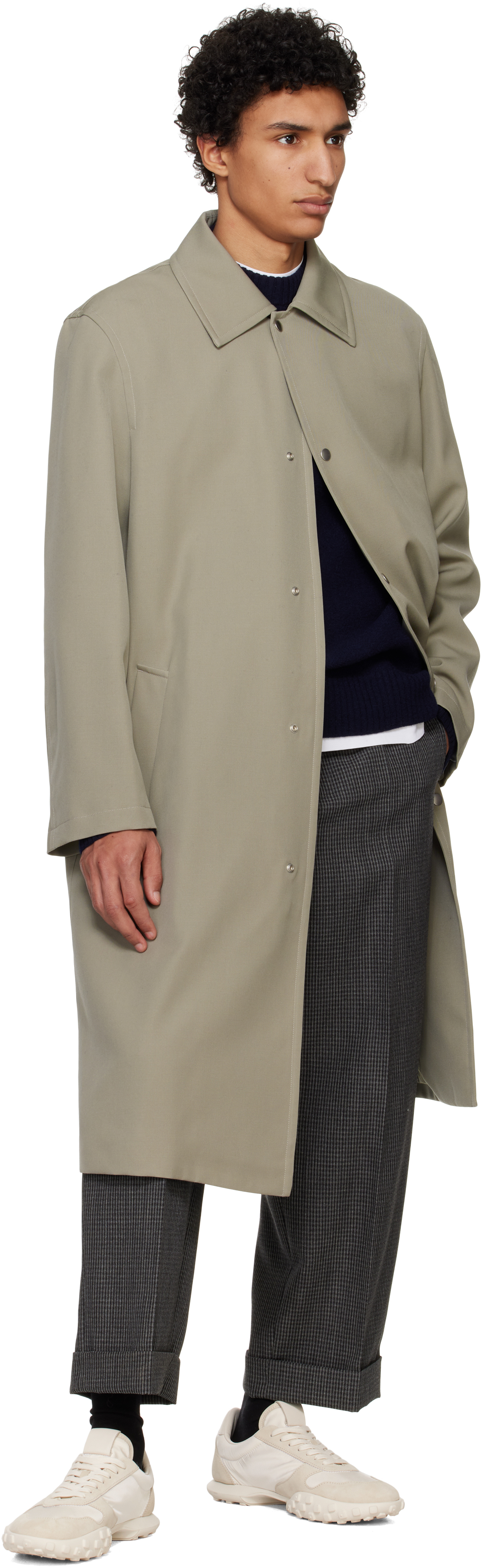 Jil Sander Taupe Sport Coat In 317 Slate Green