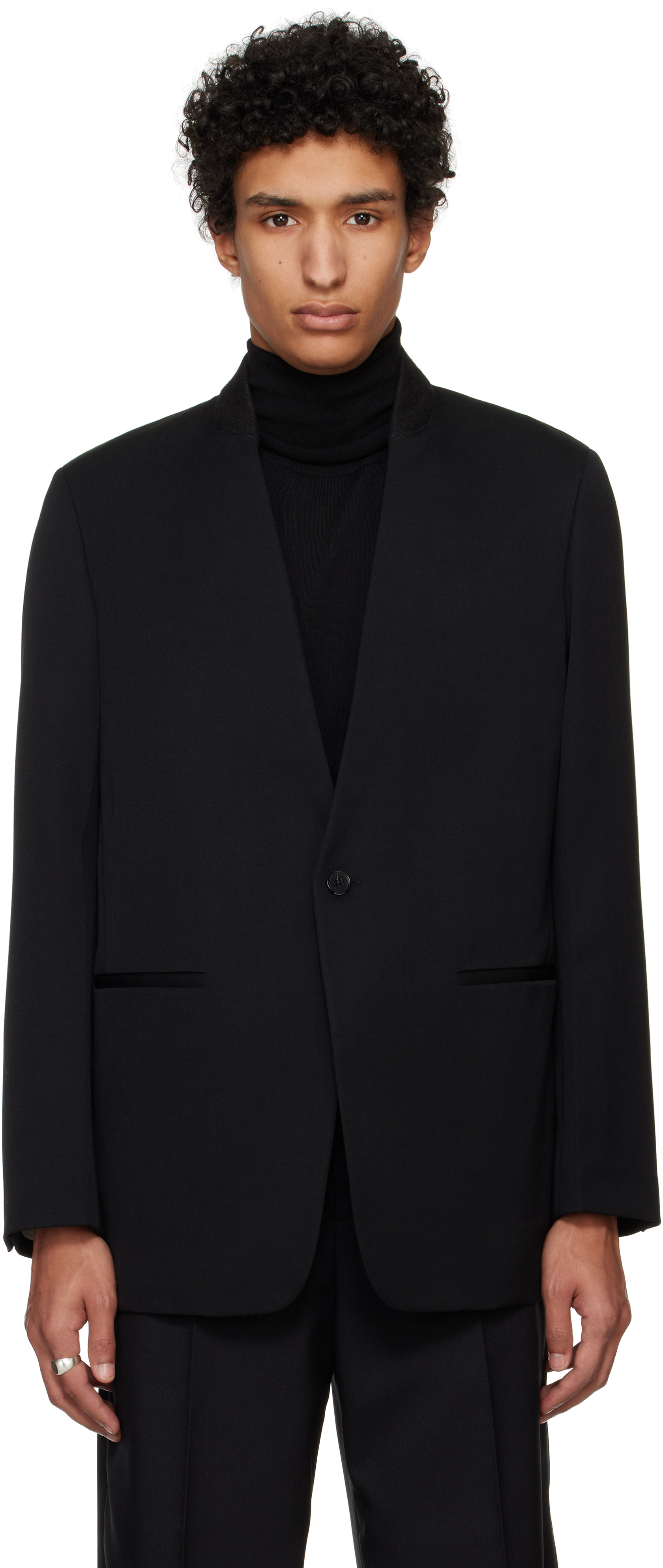 Black Wool Tailored Blazer