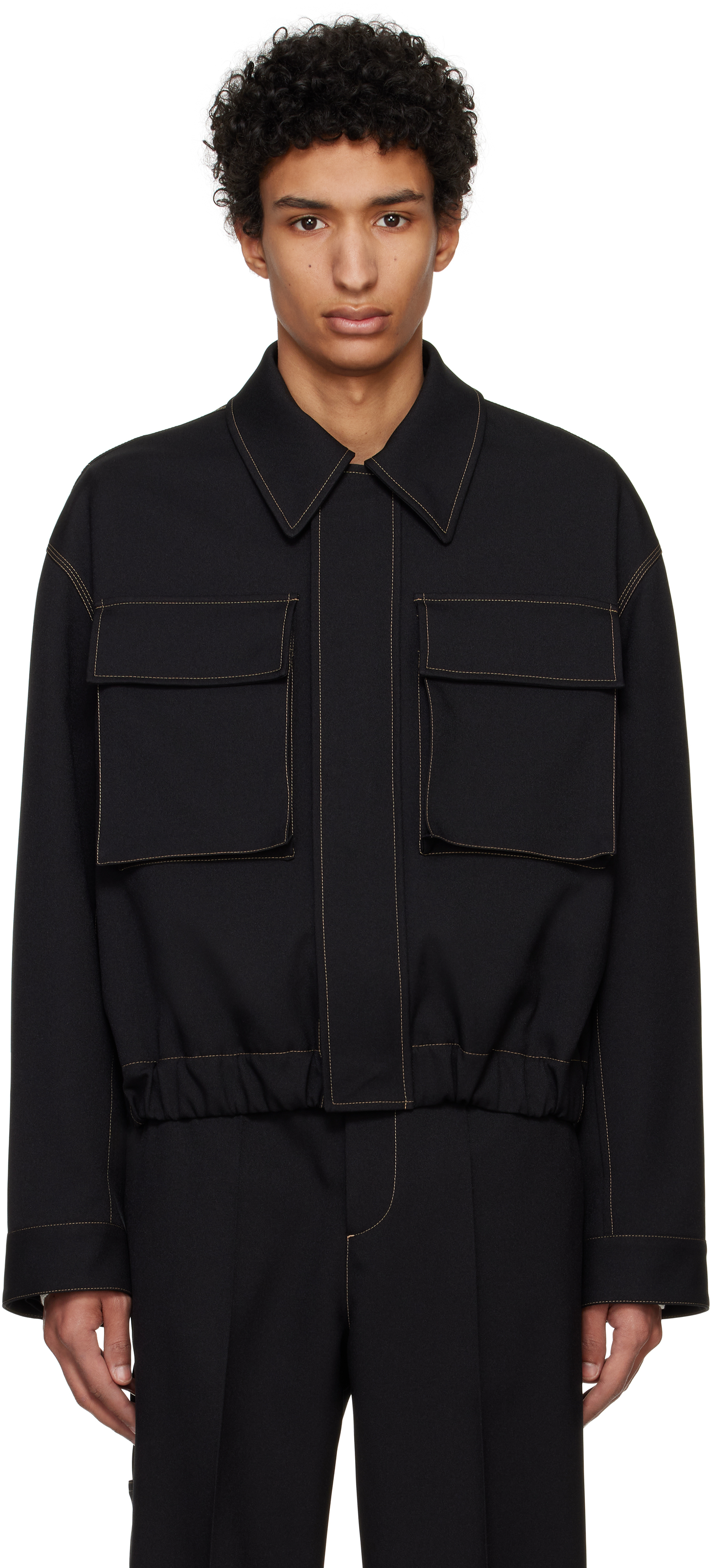 Black Flap Pocket Jacket