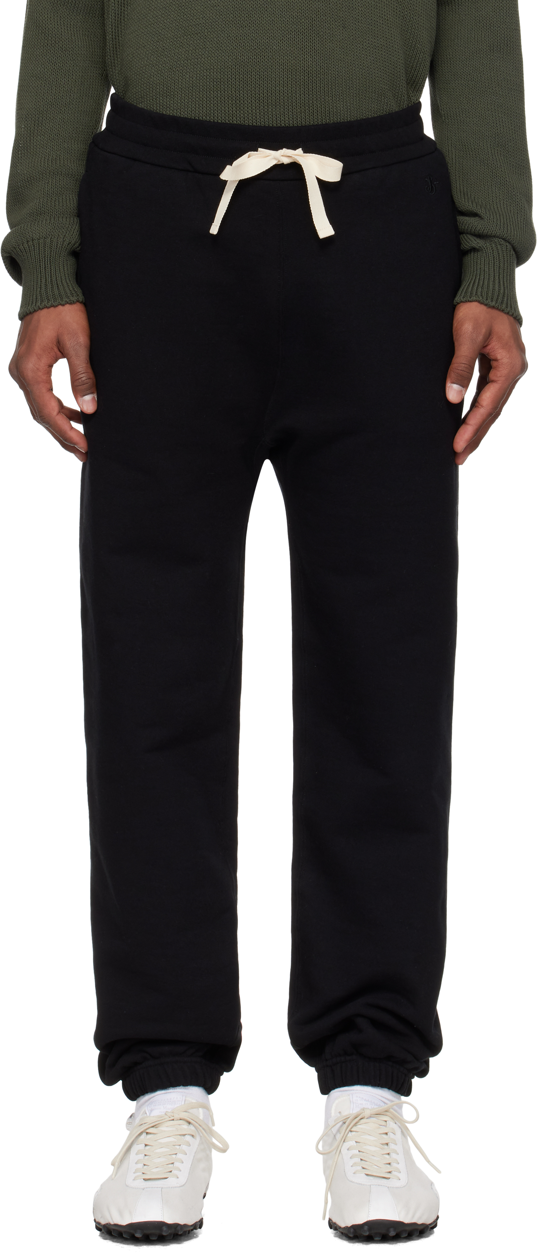 Black Embroidered Logo Sweatpants