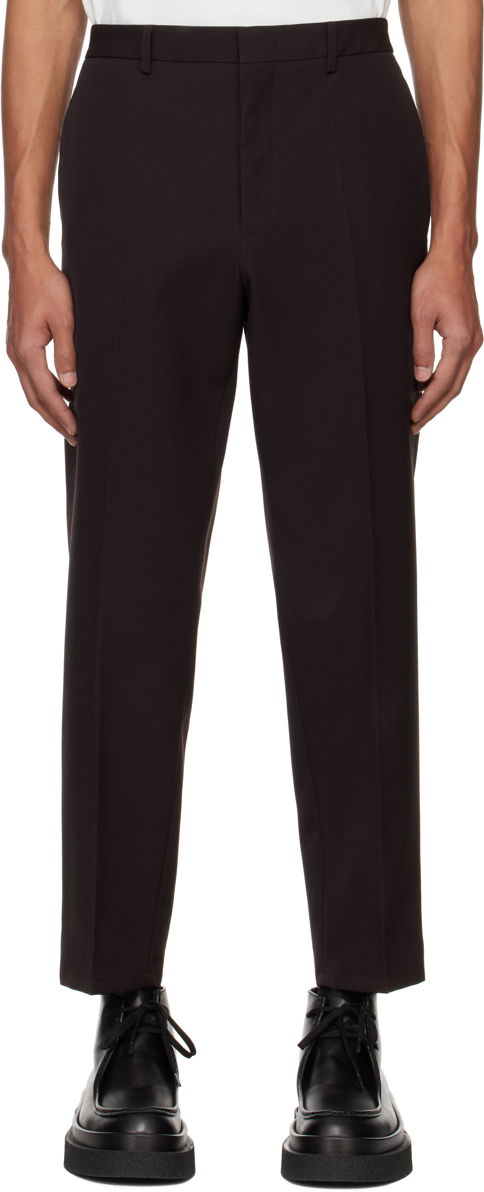 Brown Tapered Trousers