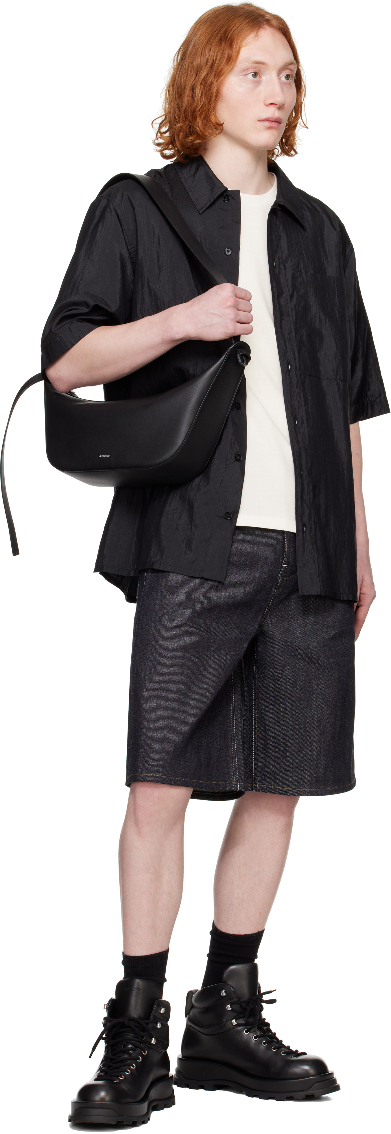 Jil Sander Black Canvas Shirt In 001 Black