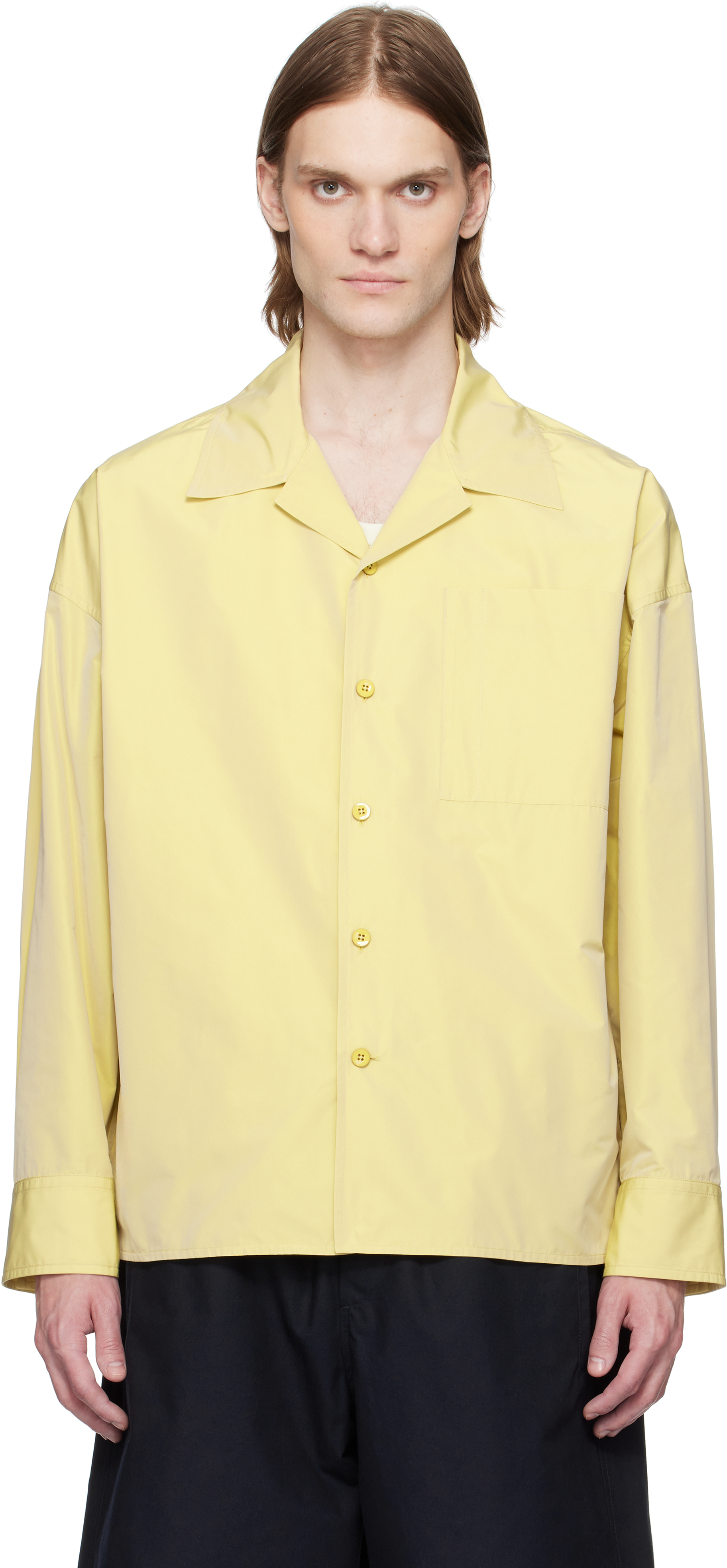 【関税込み】Jil Sander イエロー タフタ シャツ Jil Sanderのイエロー タフタ シャツがセール中
