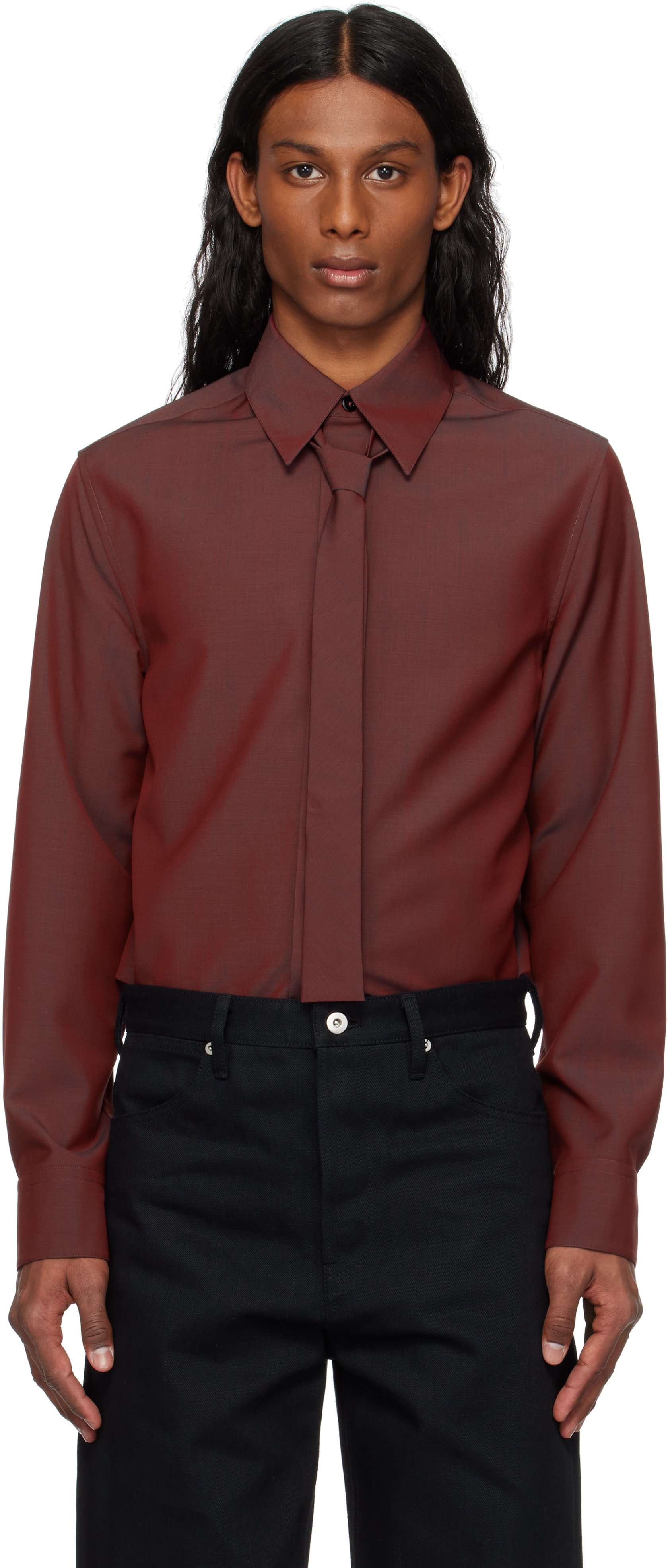 JIL SANDER シャツ Jil Sander: Red Tie Shirt | SSENSE