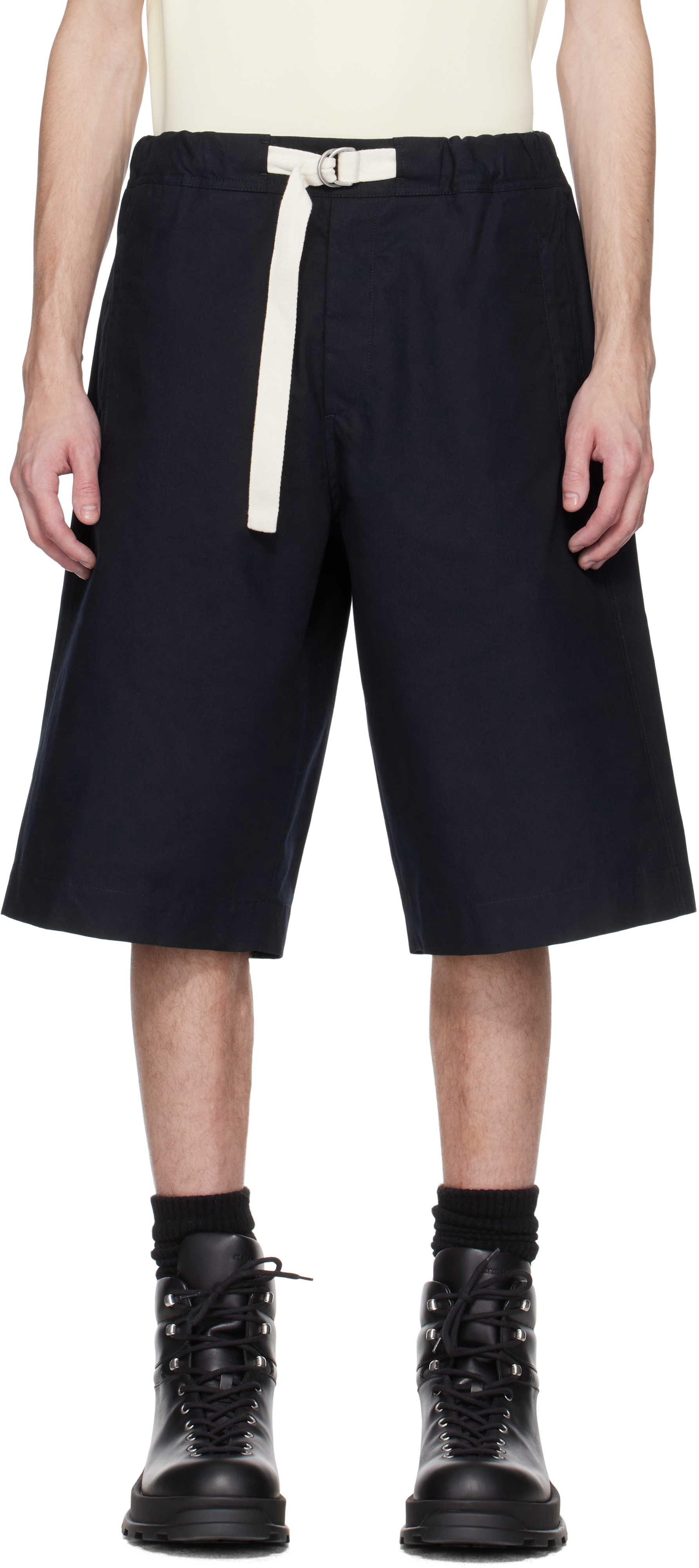 Navy Organic Cotton Bermuda Shorts