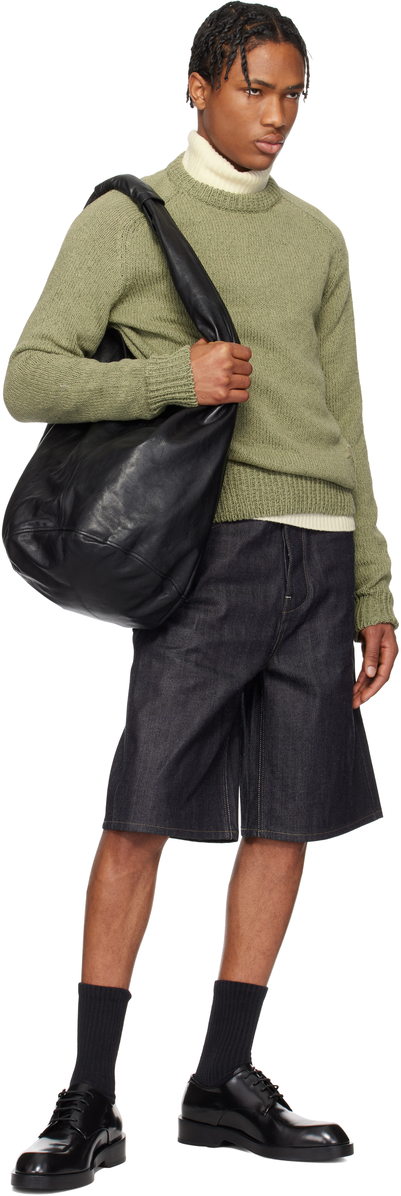 Jil Sander Green Embroidered Sweater In 317 Slate Green