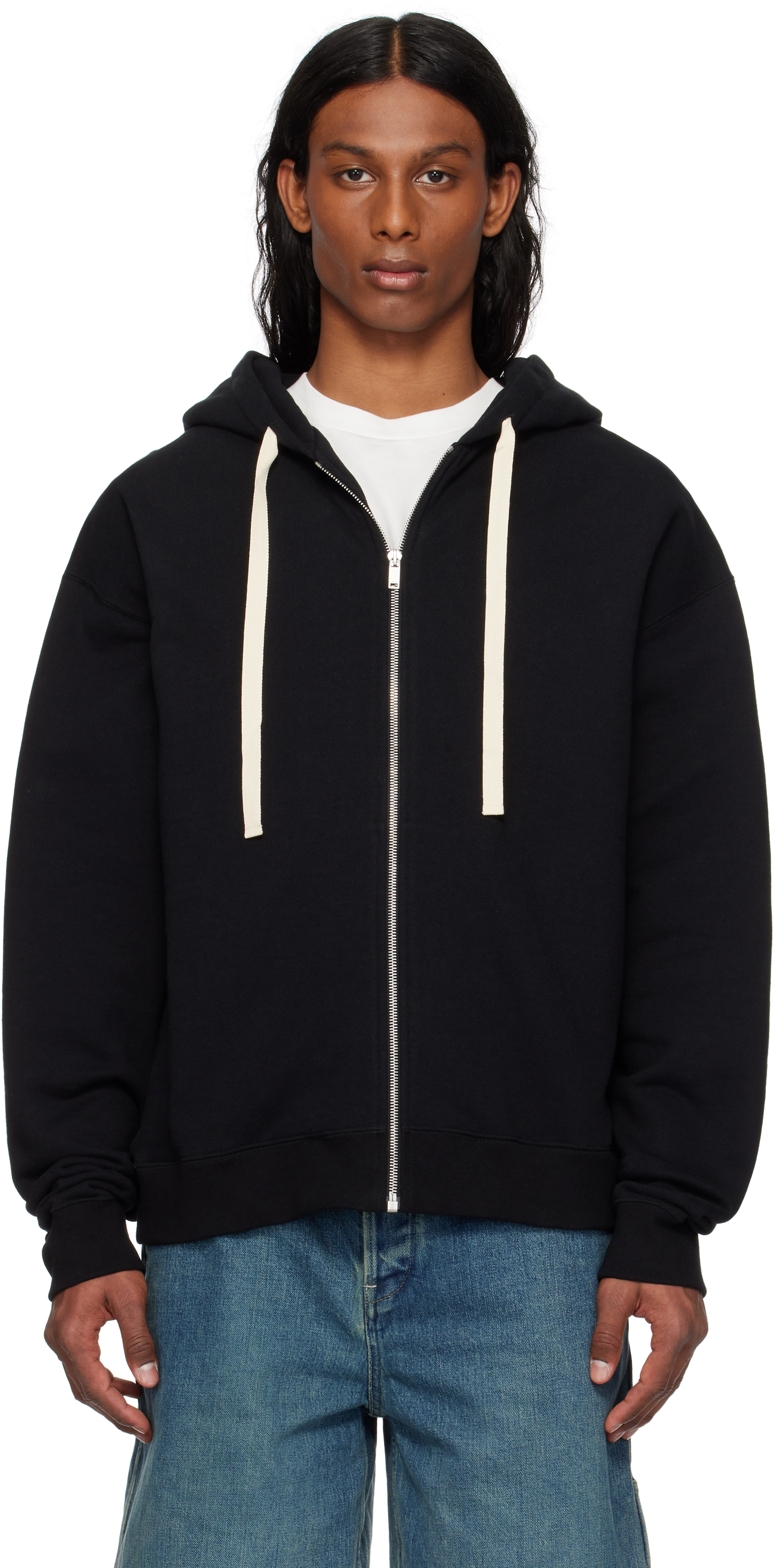 Black Zipped Hoodie