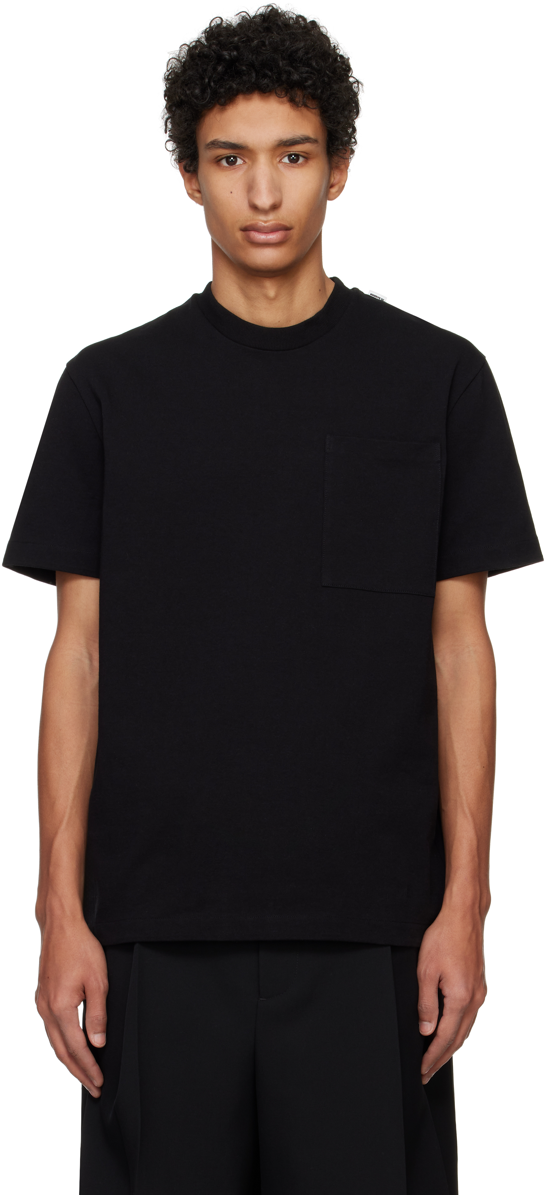 Black Logo Flag T-shirt by Jil Sander on Sale