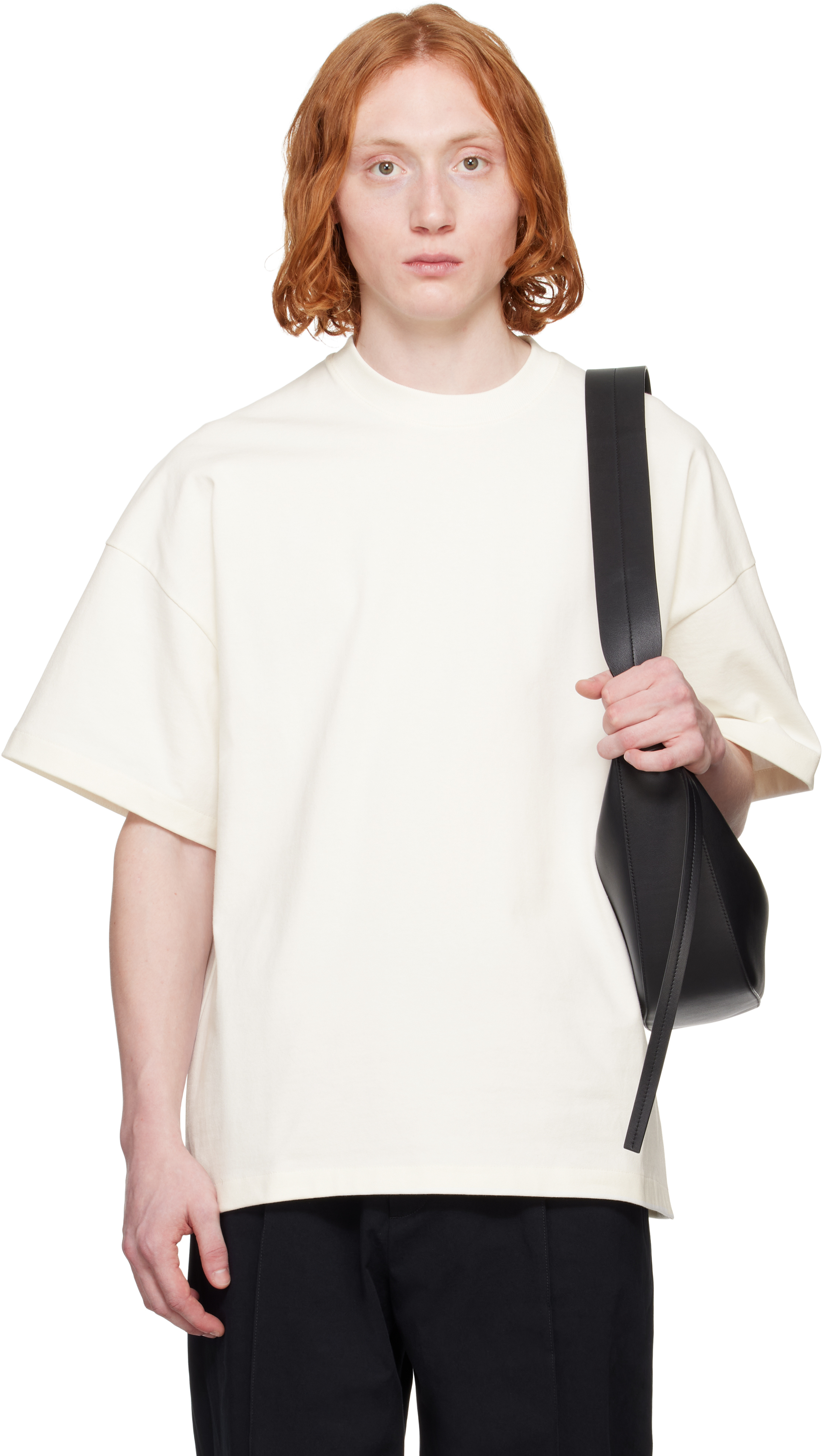 【関税込み】Jil Sander ホワイト ロゴタグ ショルダー Tシャツ Jil Sanderのホワイト ロゴタグ ショルダー Tシャツがセール中