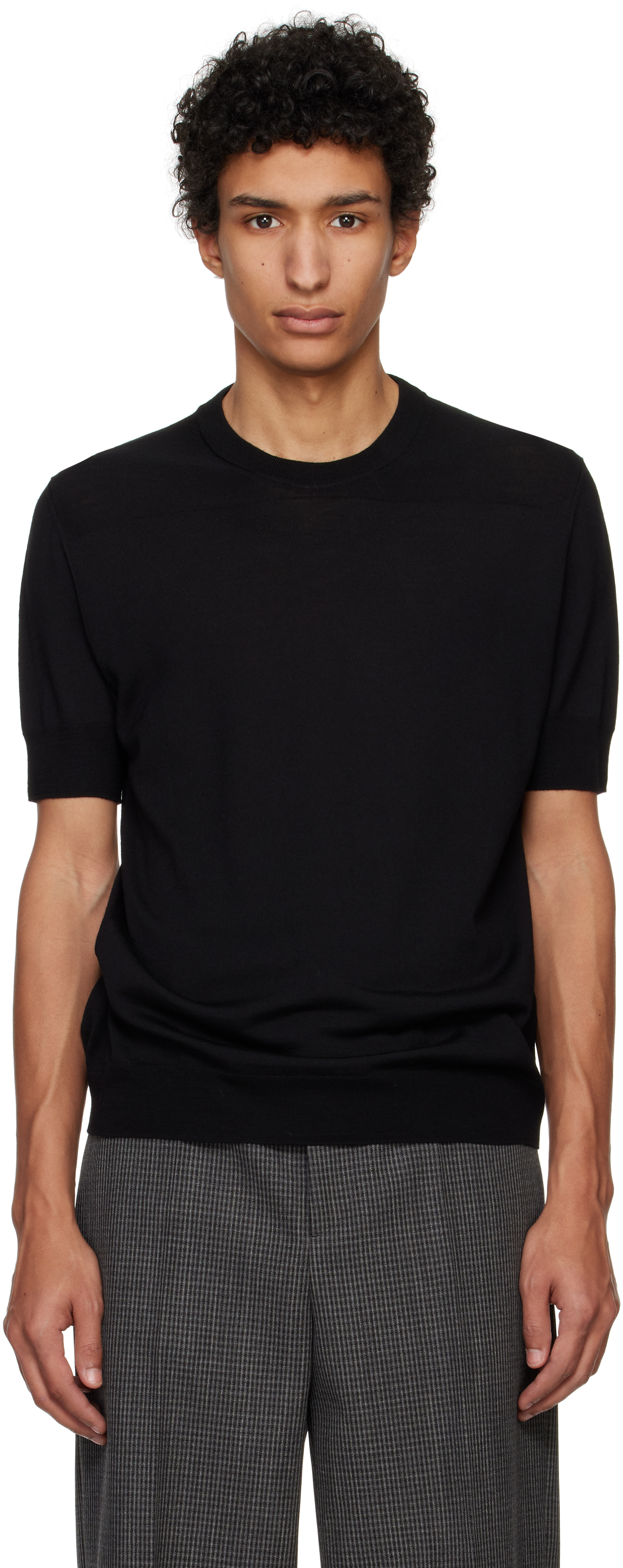 Black Virgin Wool T-shirt