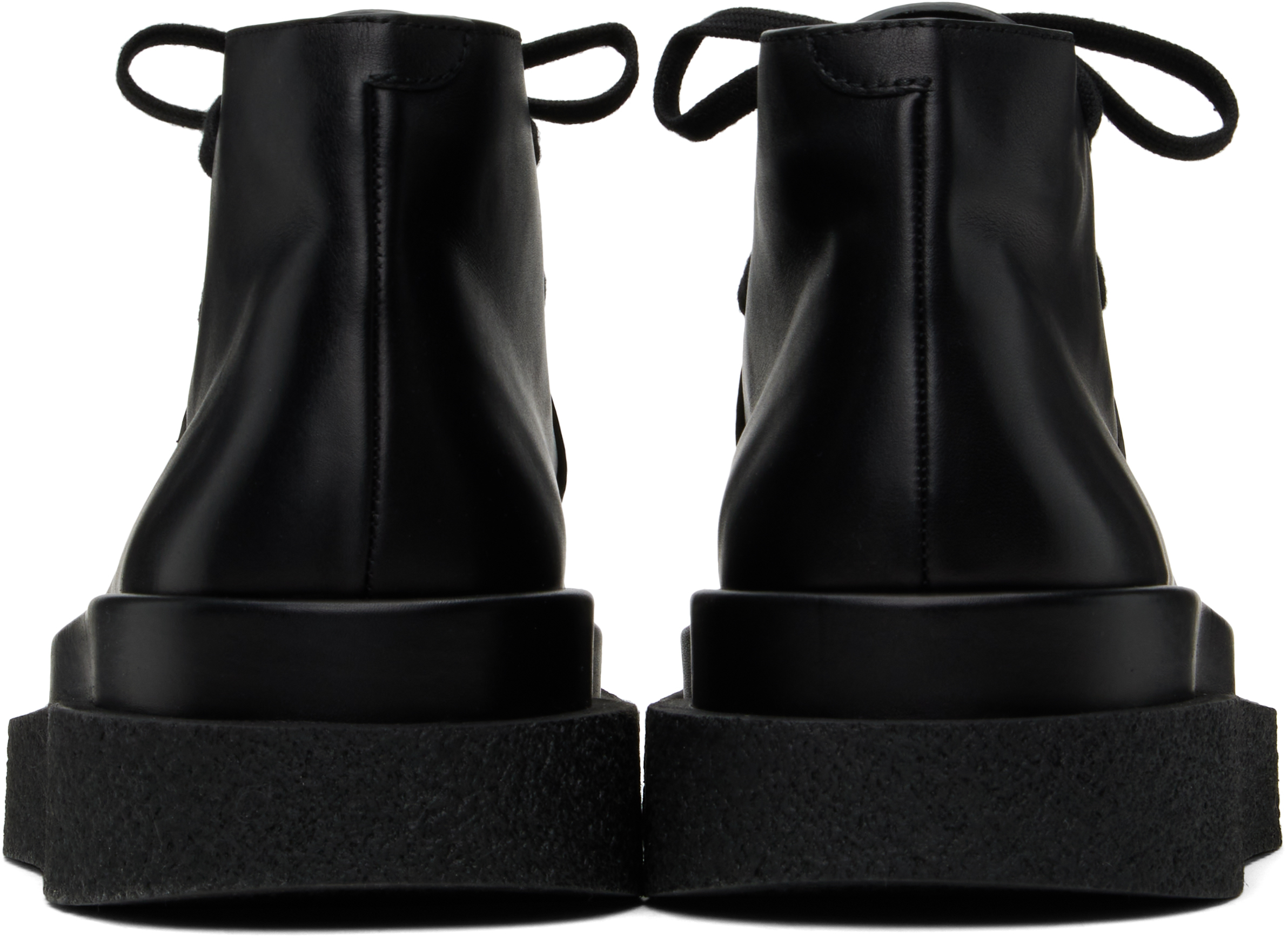 Jil Sander Black Low Lace-up Boots In 001 Black