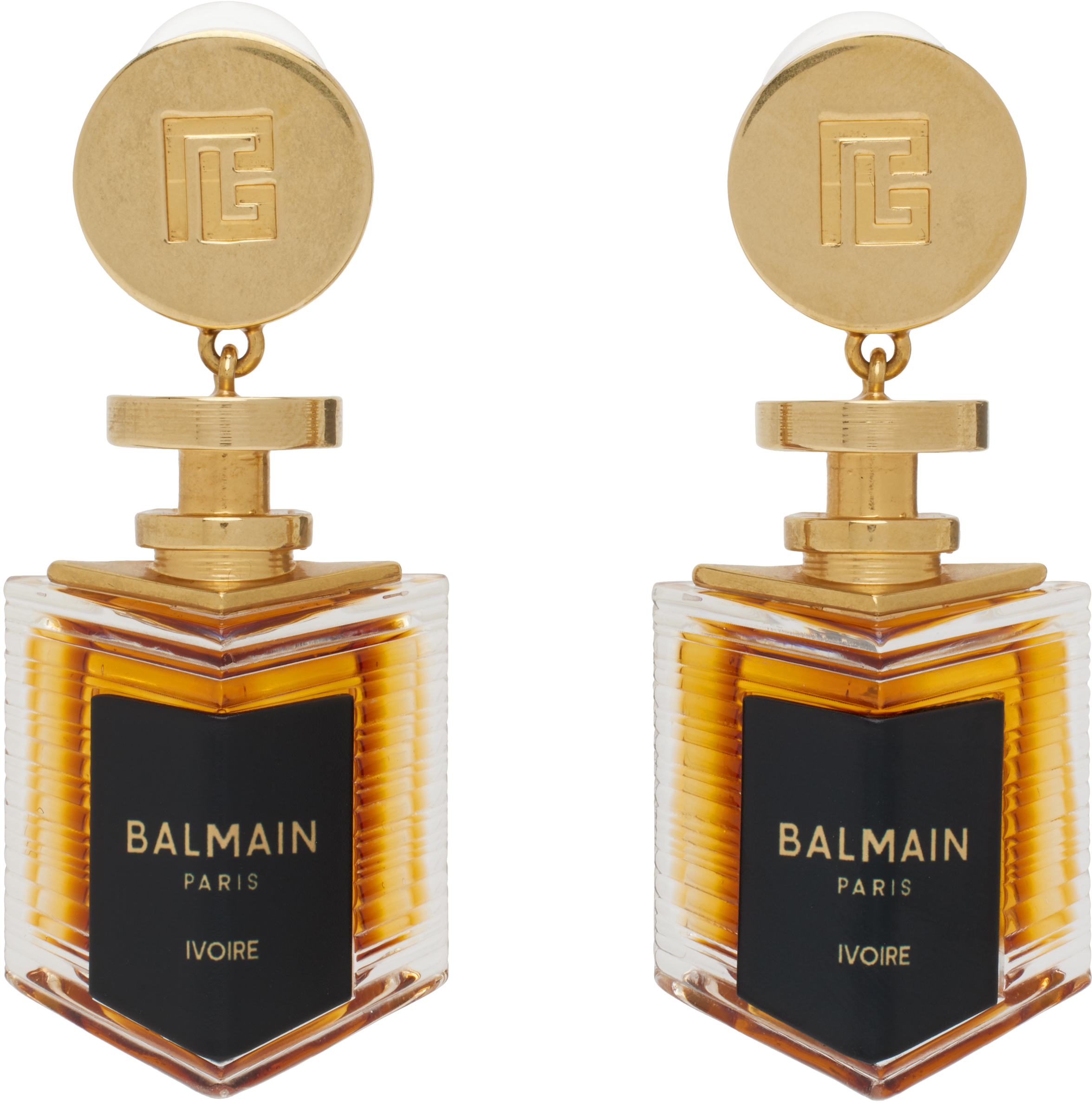 Gold Brass Perfume Clip-on Earrings