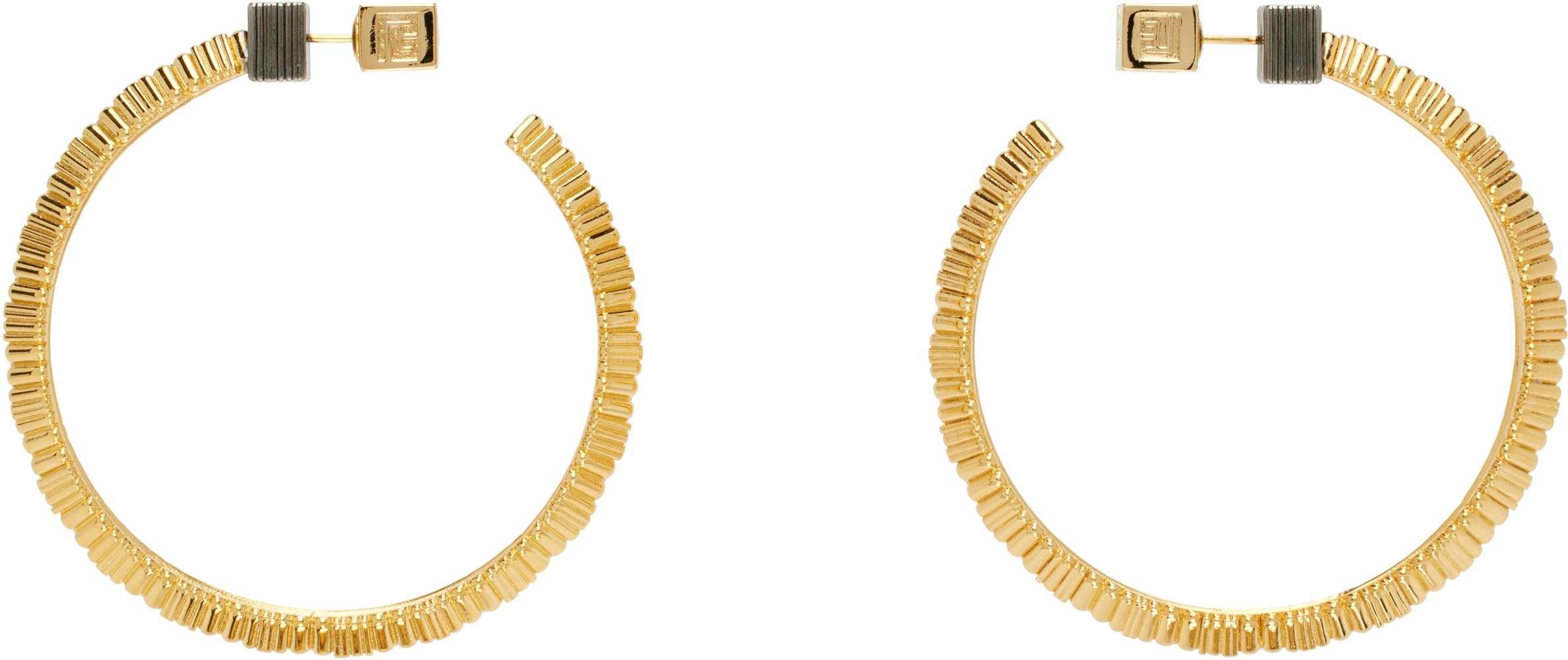 Gold Brass Perfume Hoop Earrings