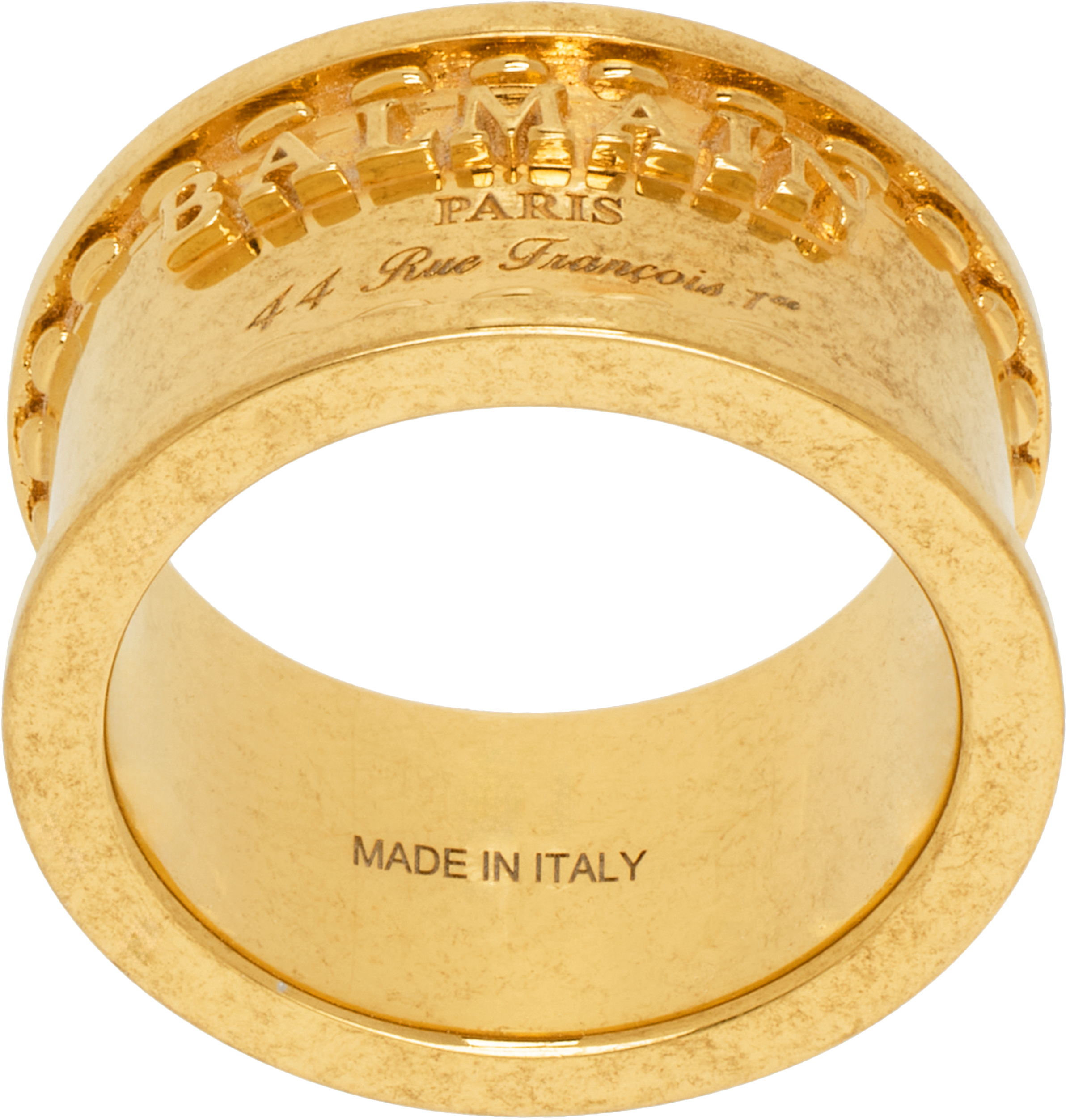 Balmain Gold Signature Tubular Ring In 1ka Or