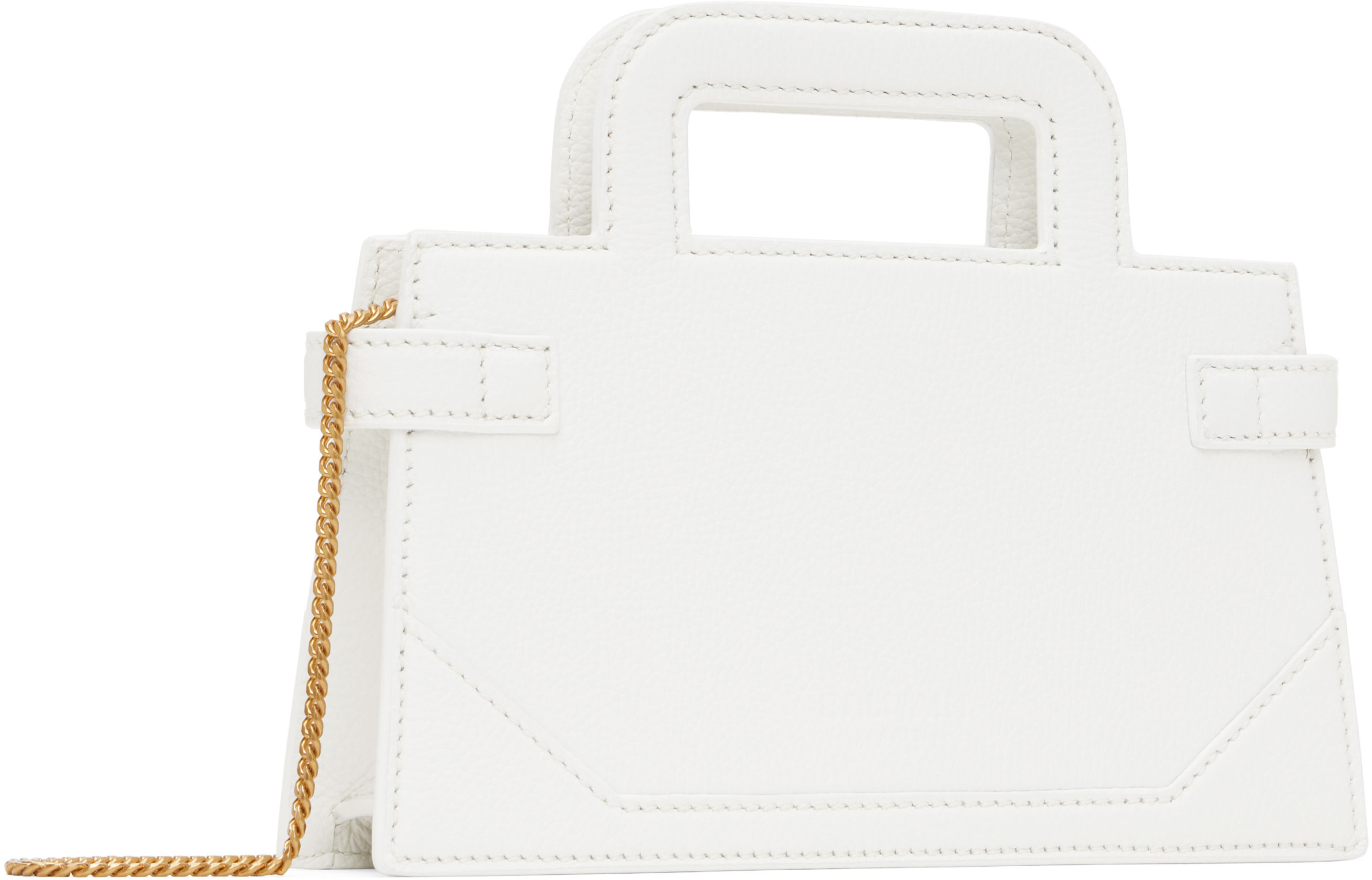 Balmain White Small B-buzz Bag In 0fa Blanc
