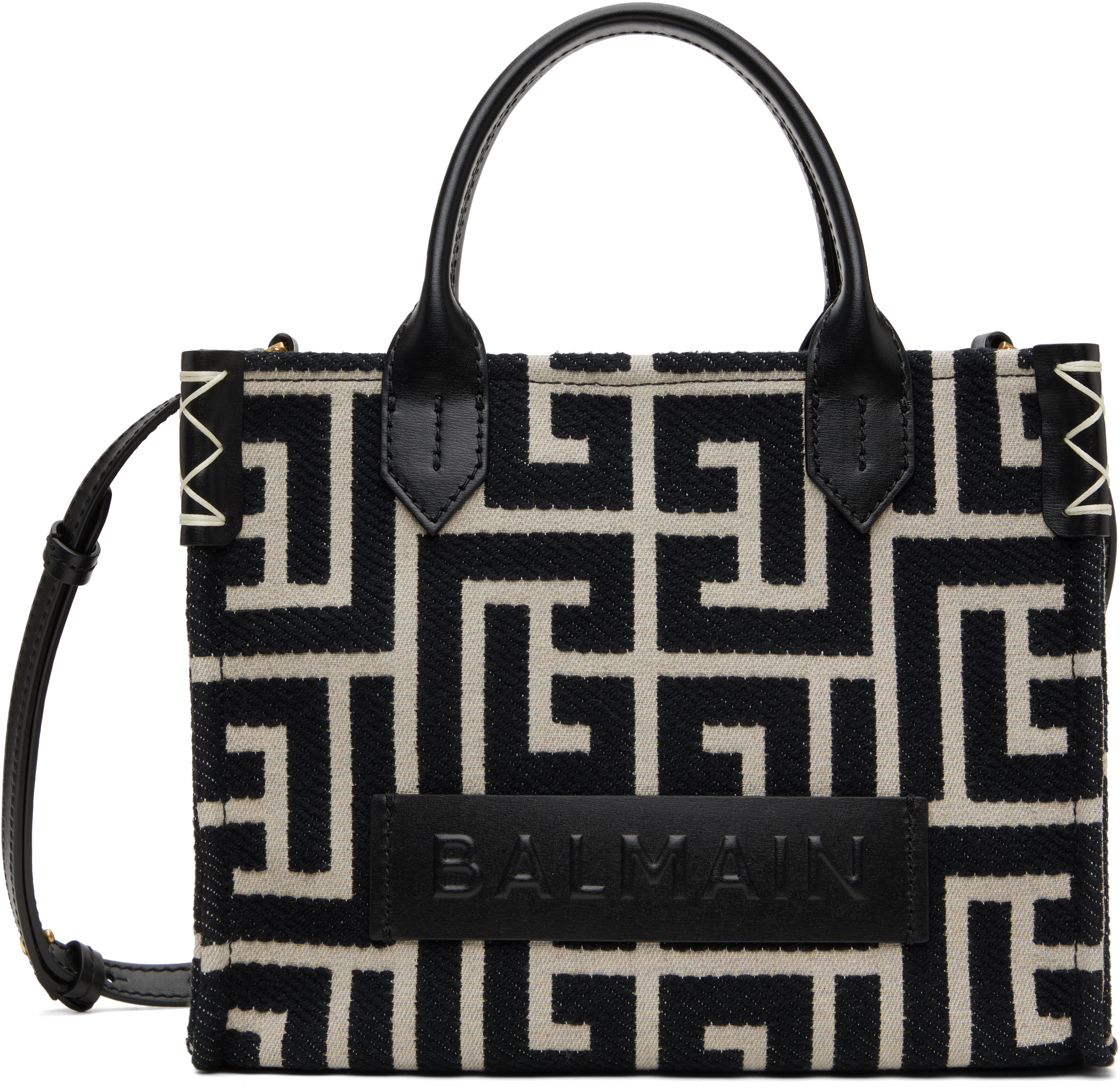 Black & Off-White B-Army Monogrammed Bag