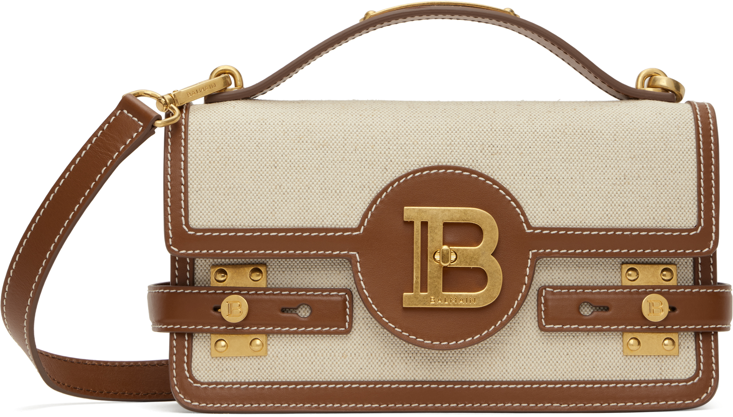 Beige & Brown B-Buzz 24 Canvas & Leather Bag