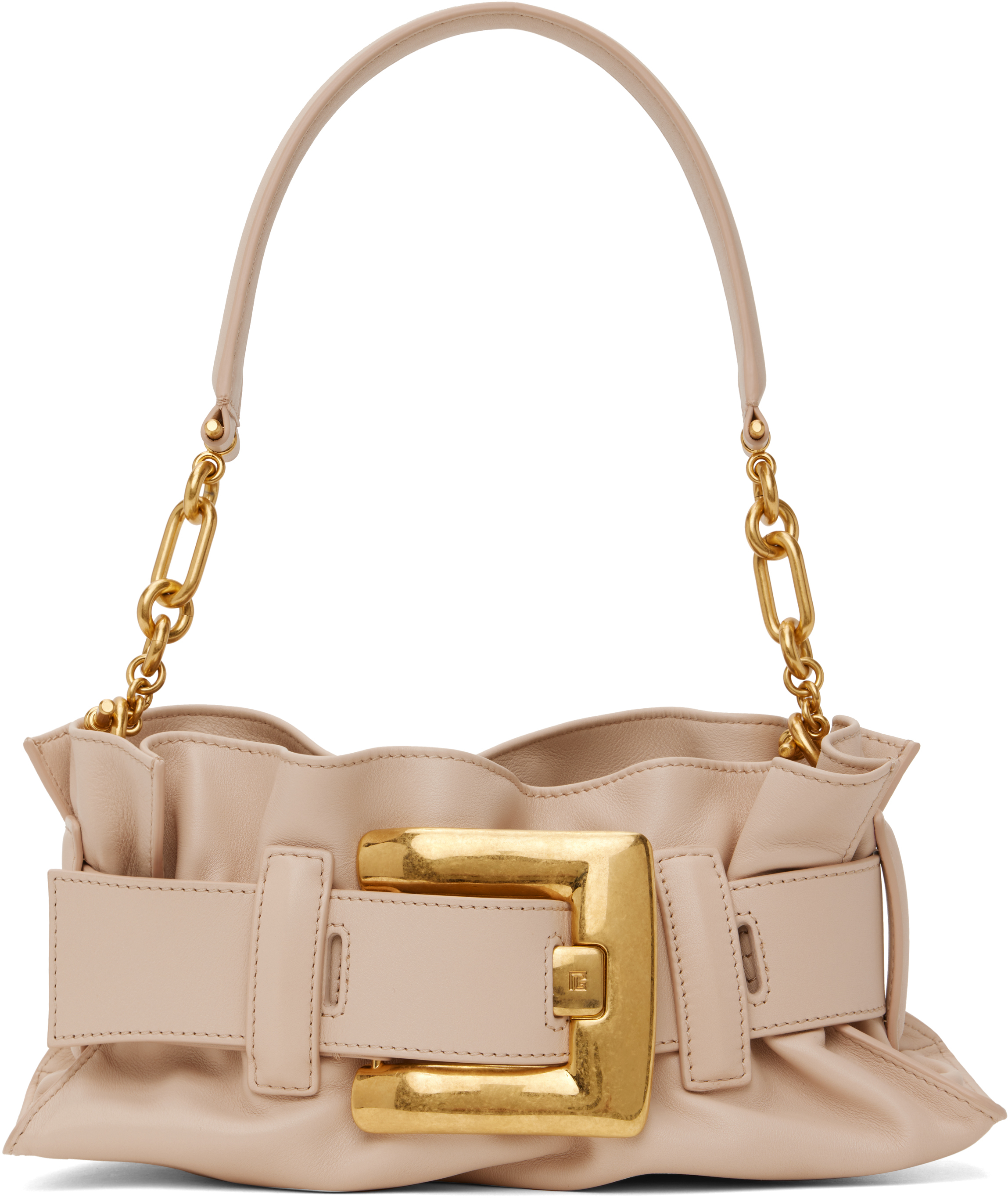 Balmain Beige Mini Anthem Bag In 0pa Noir