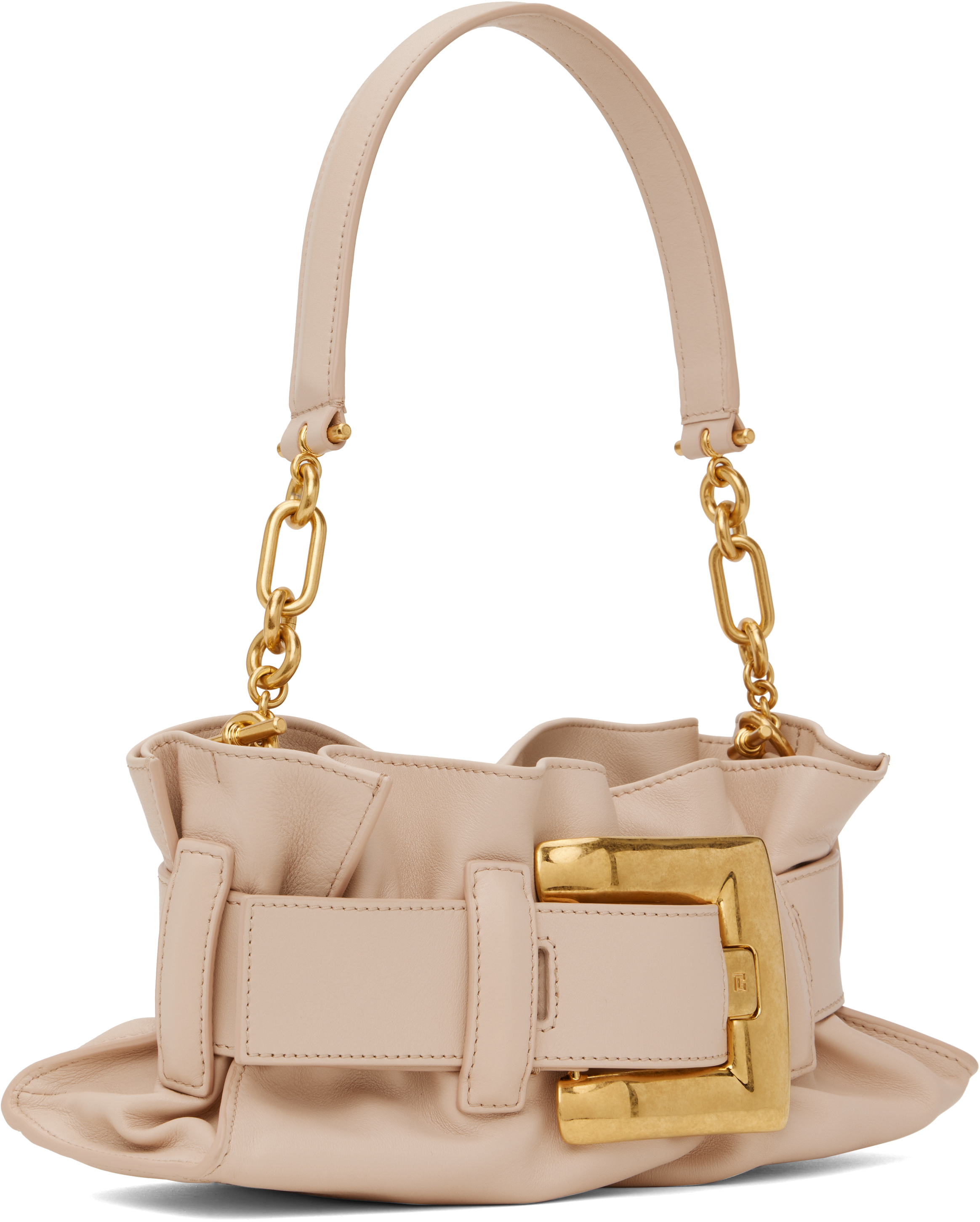Balmain Beige Mini Anthem Bag In 0pa Noir