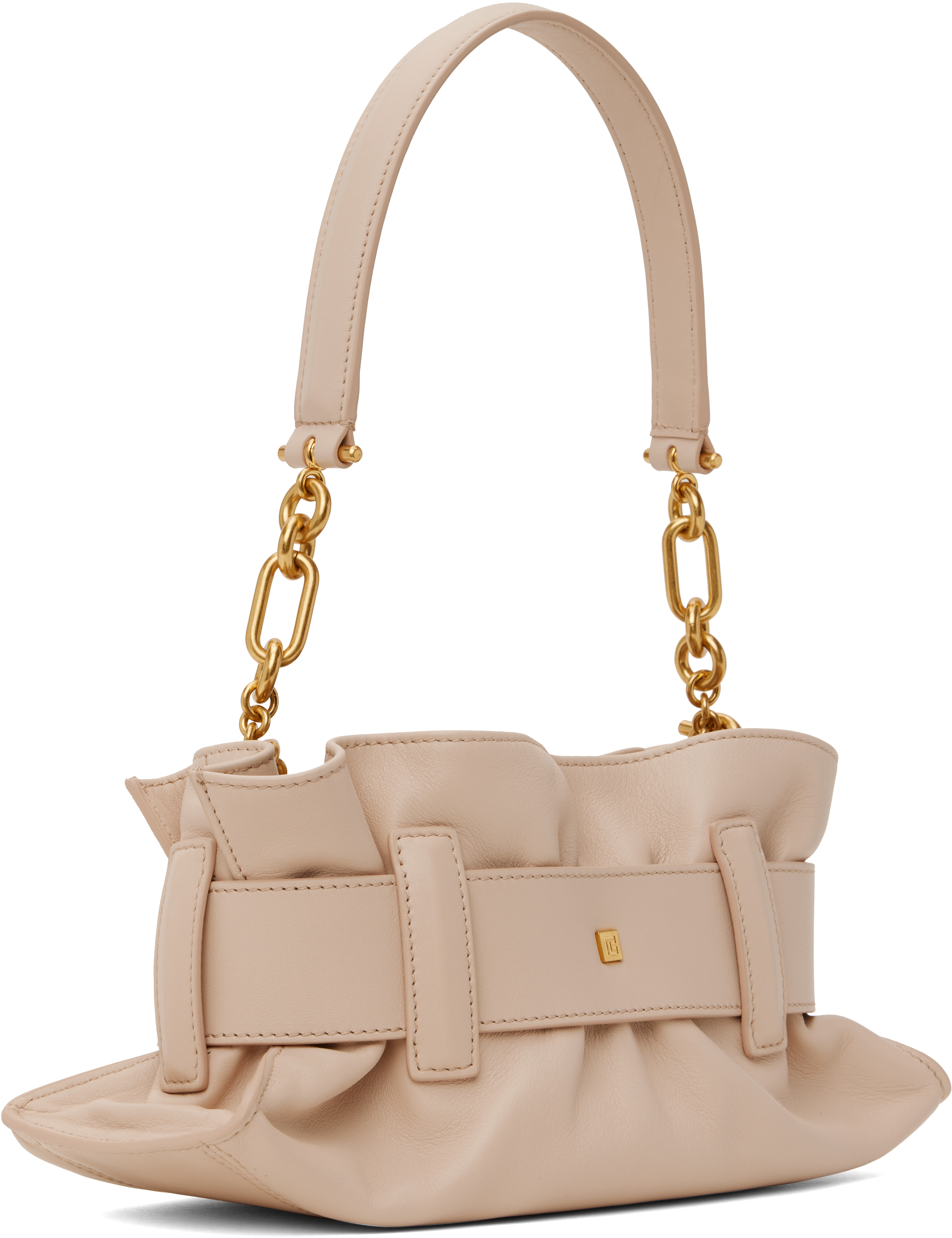 Balmain Beige Mini Anthem Bag In 0pa Noir