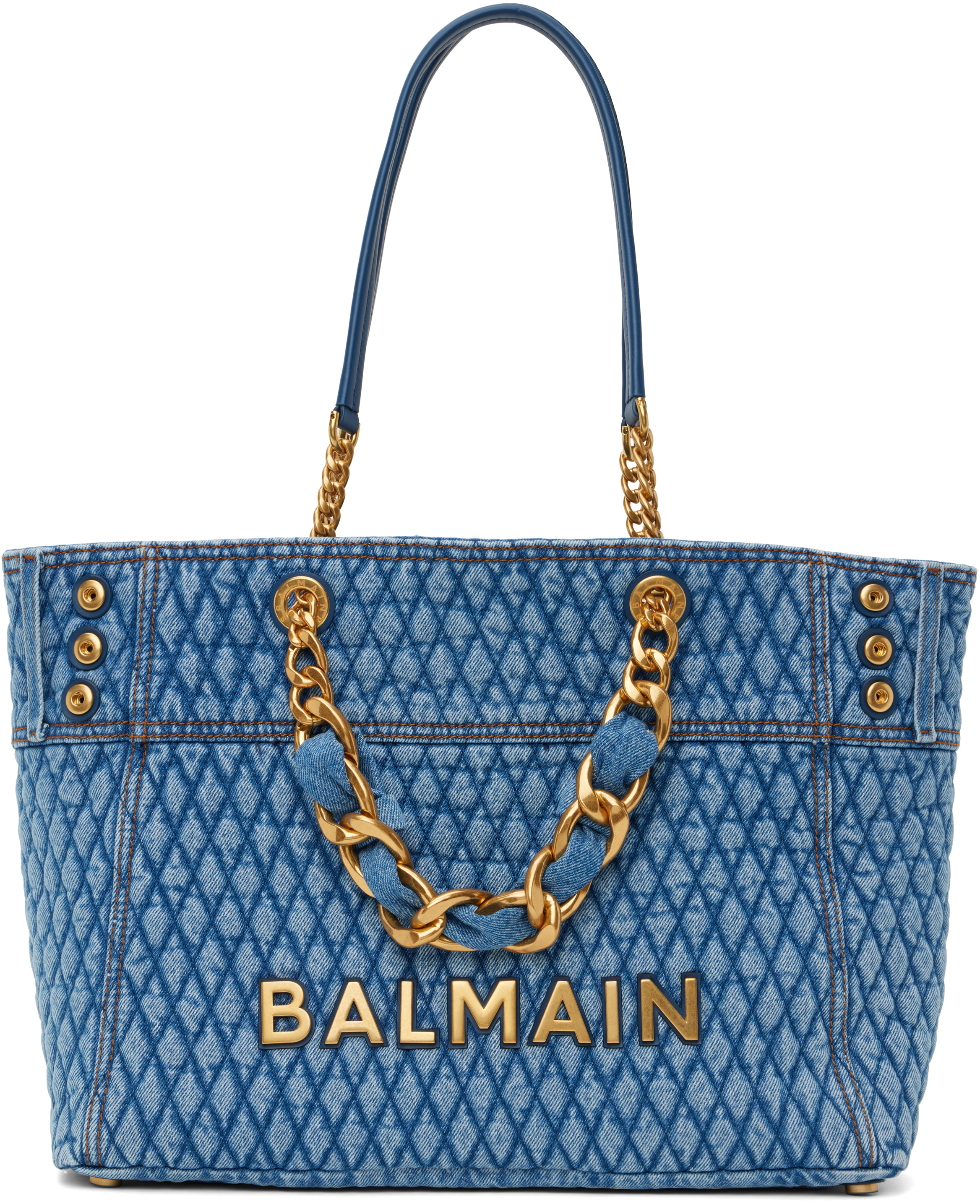 Blue 1945 Soft Diamond-Quilted Denim Tote