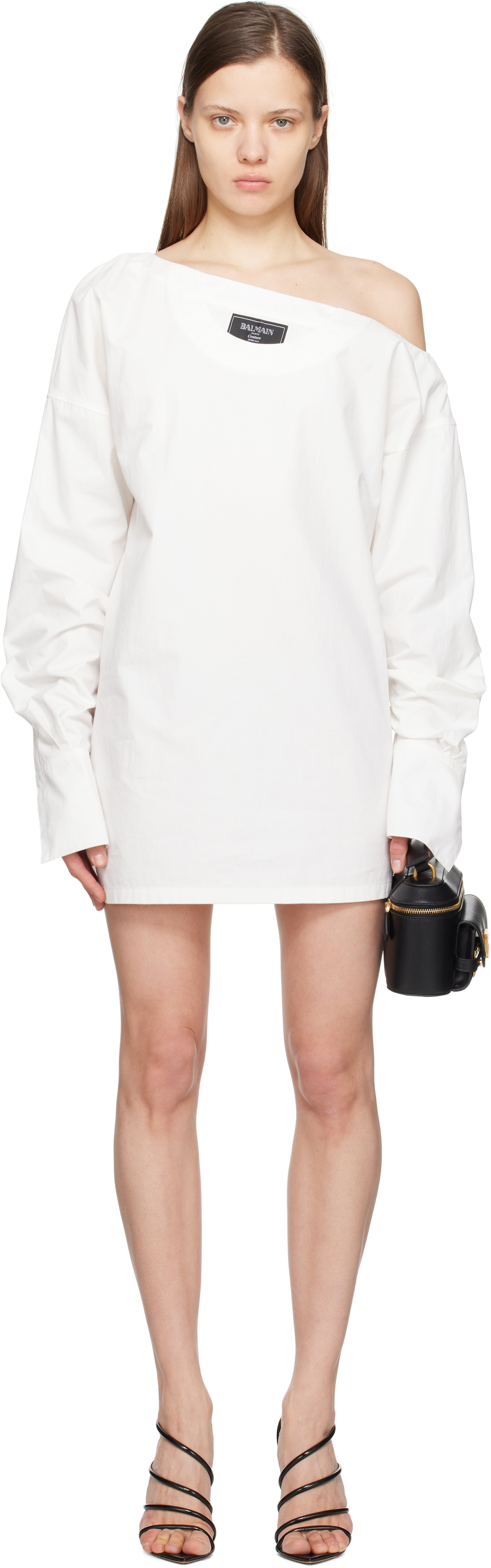 Knitted dress with buttons white - Women | BALMAIN