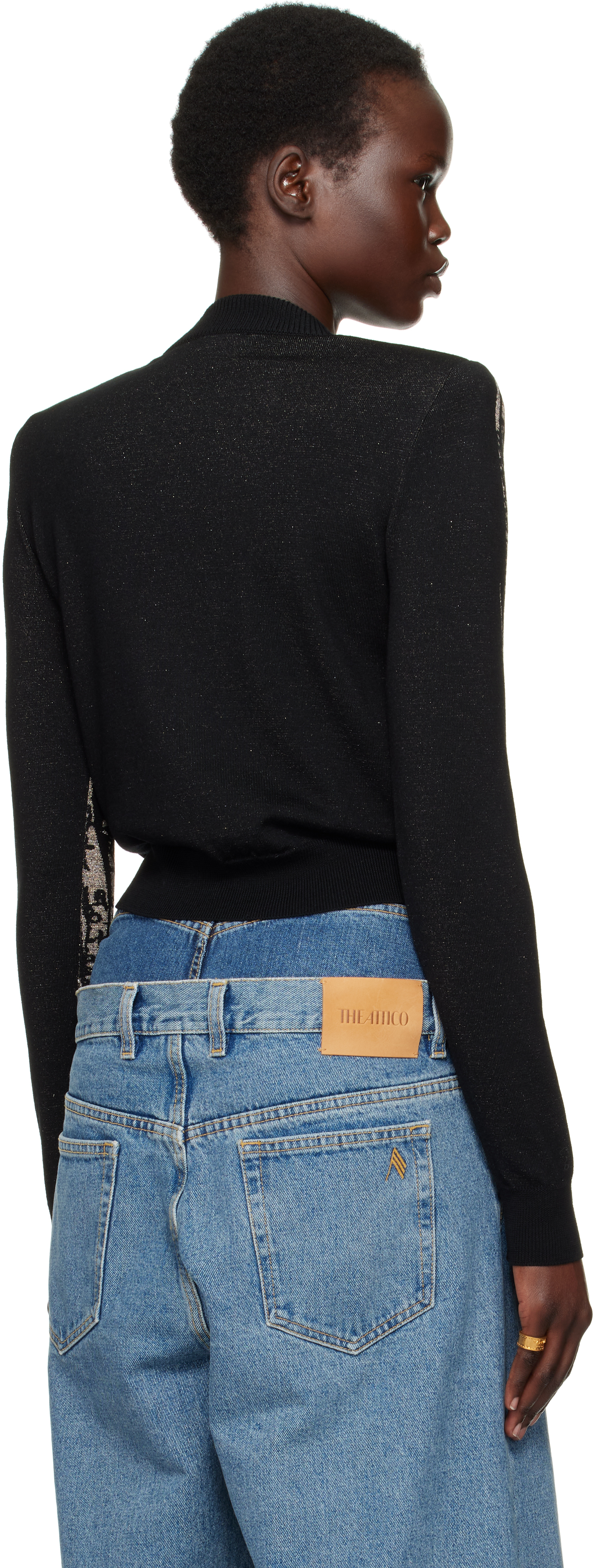 Balmain Pattern Jacquard Knitted Cardigan In Iac Or/noir