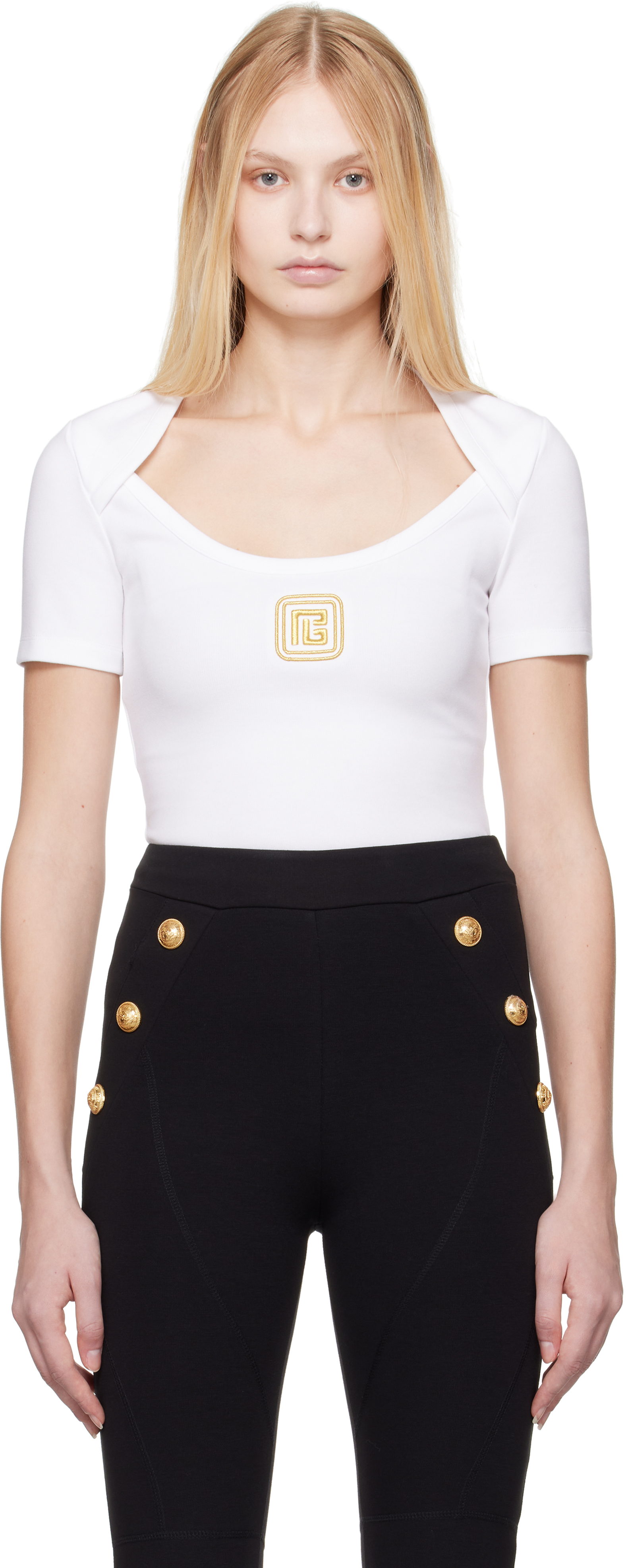 【関税込み】Balmain ホワイト Encolure Ronde Tシャツ Balmainのホワイト Encolure Ronde Tシャツがセール中