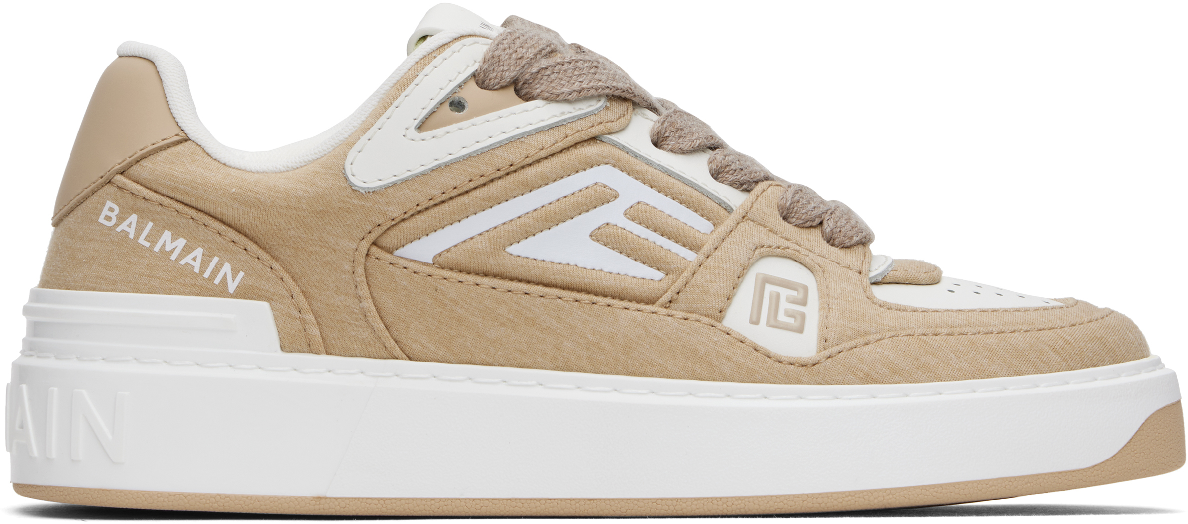 Tan B-Court Skate Sneakers by Balmain on Sale