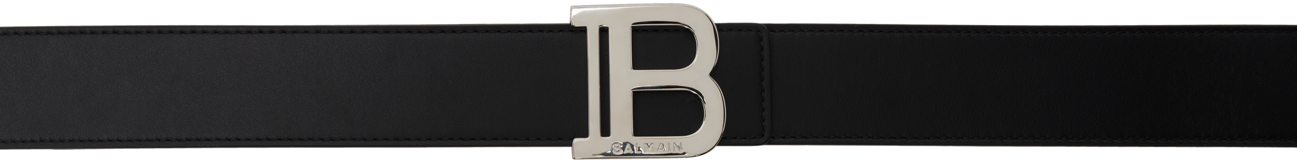 Black Smooth Leather B Belt