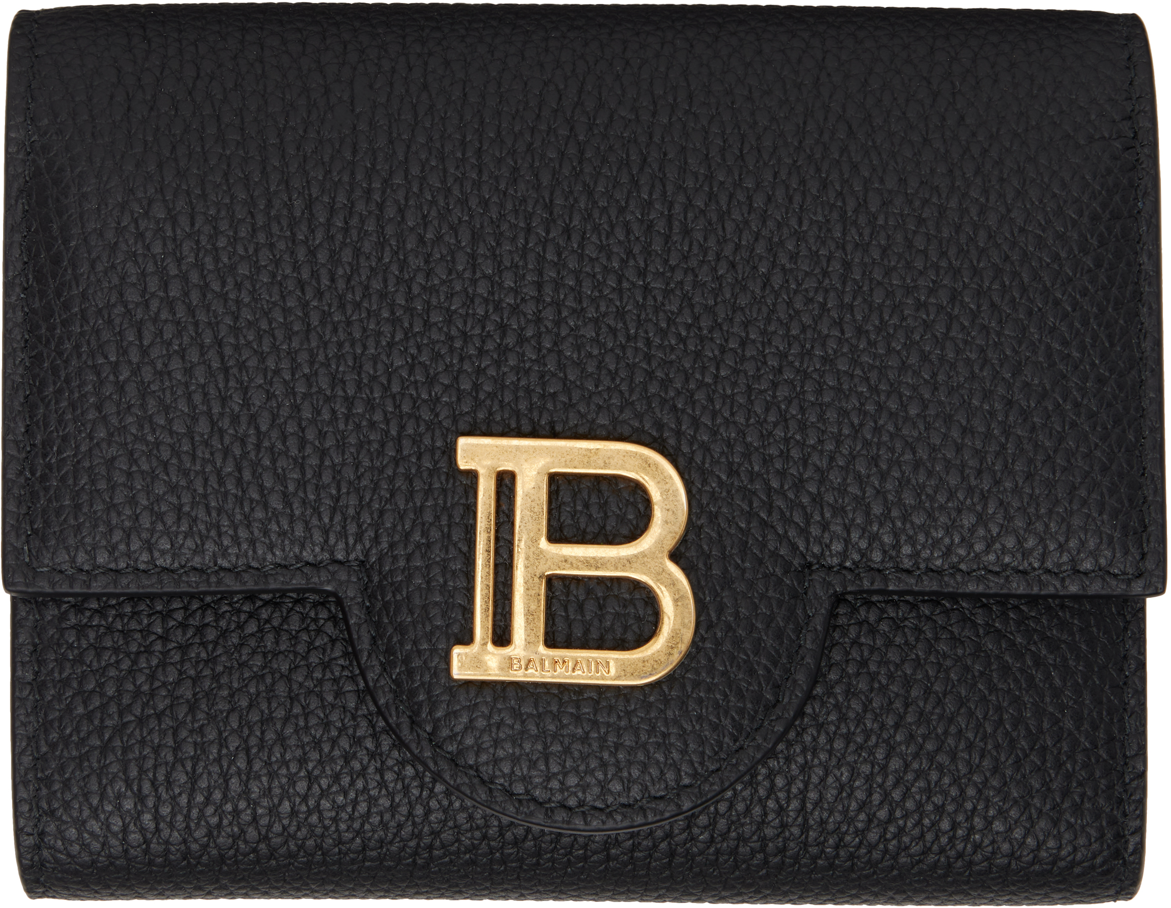【関税込】BALMAIN バルマン◆B-Buzz Bロゴ 三つ折り財布 B-Buzz leather wallet - Women | BALMAIN