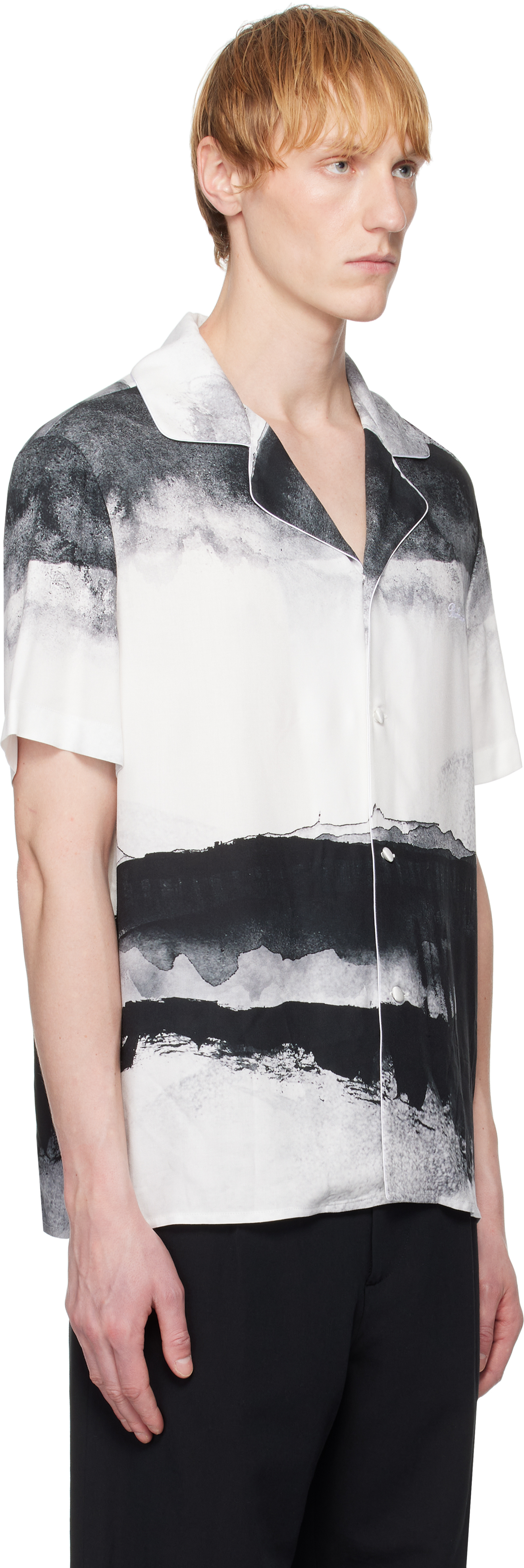 Balmain Black & White Pyjama Moon Print Shirt