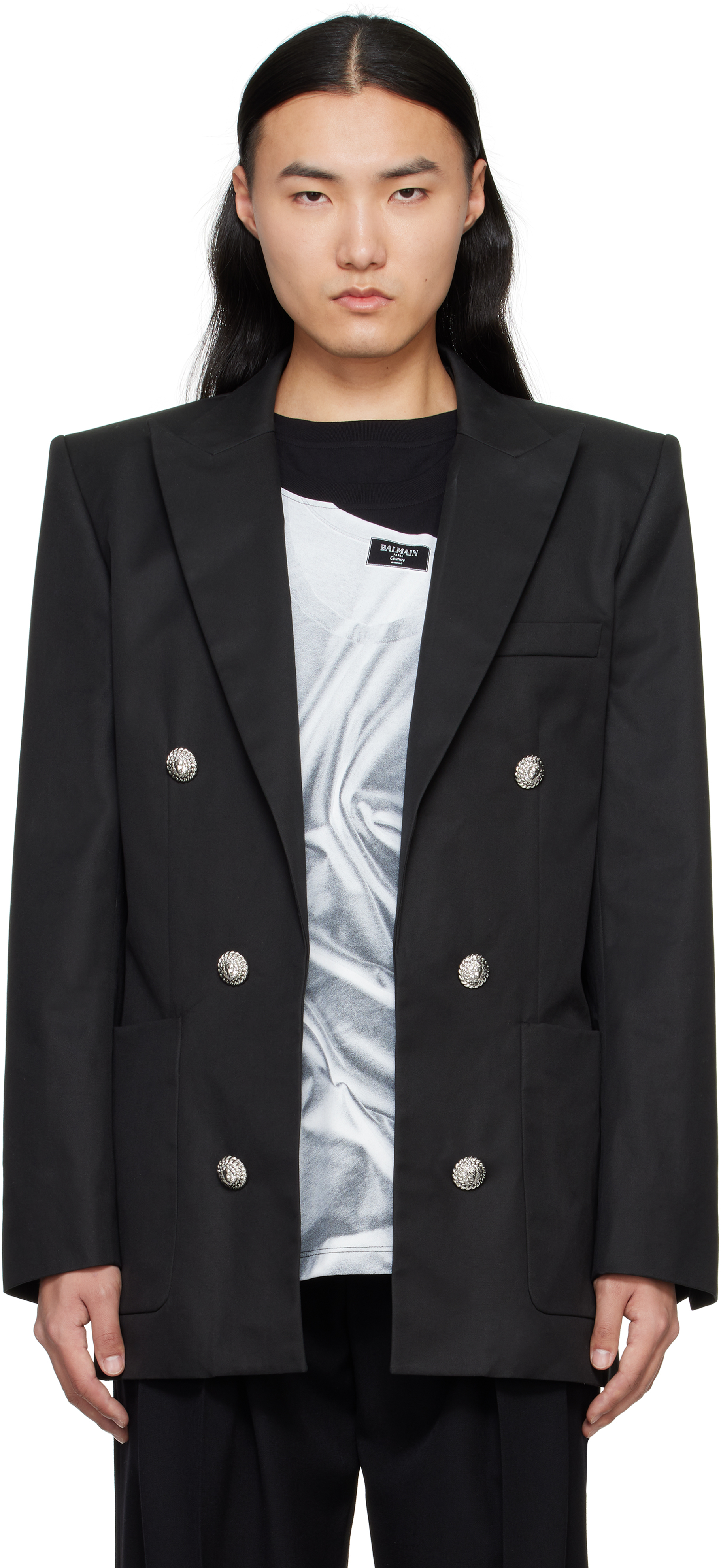 Black Six Button Jacket