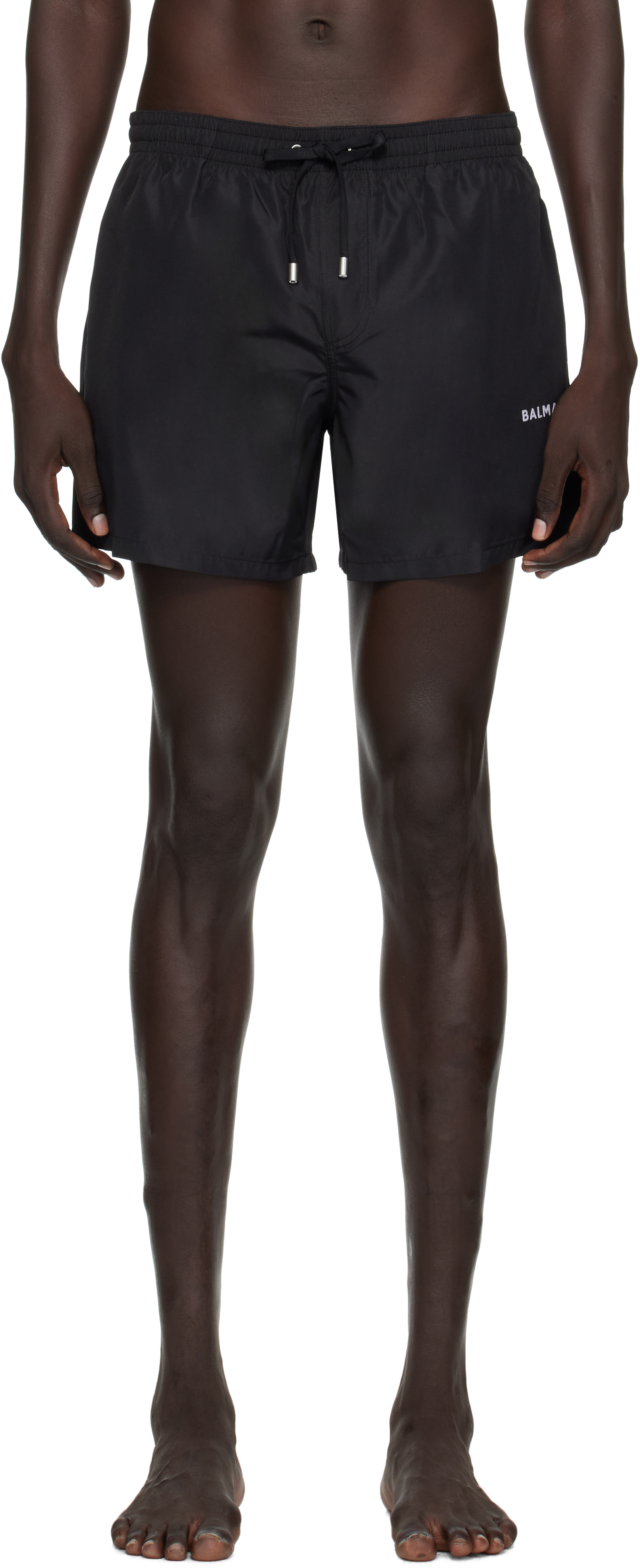 Black 'Balmain' Logo Swim Shorts