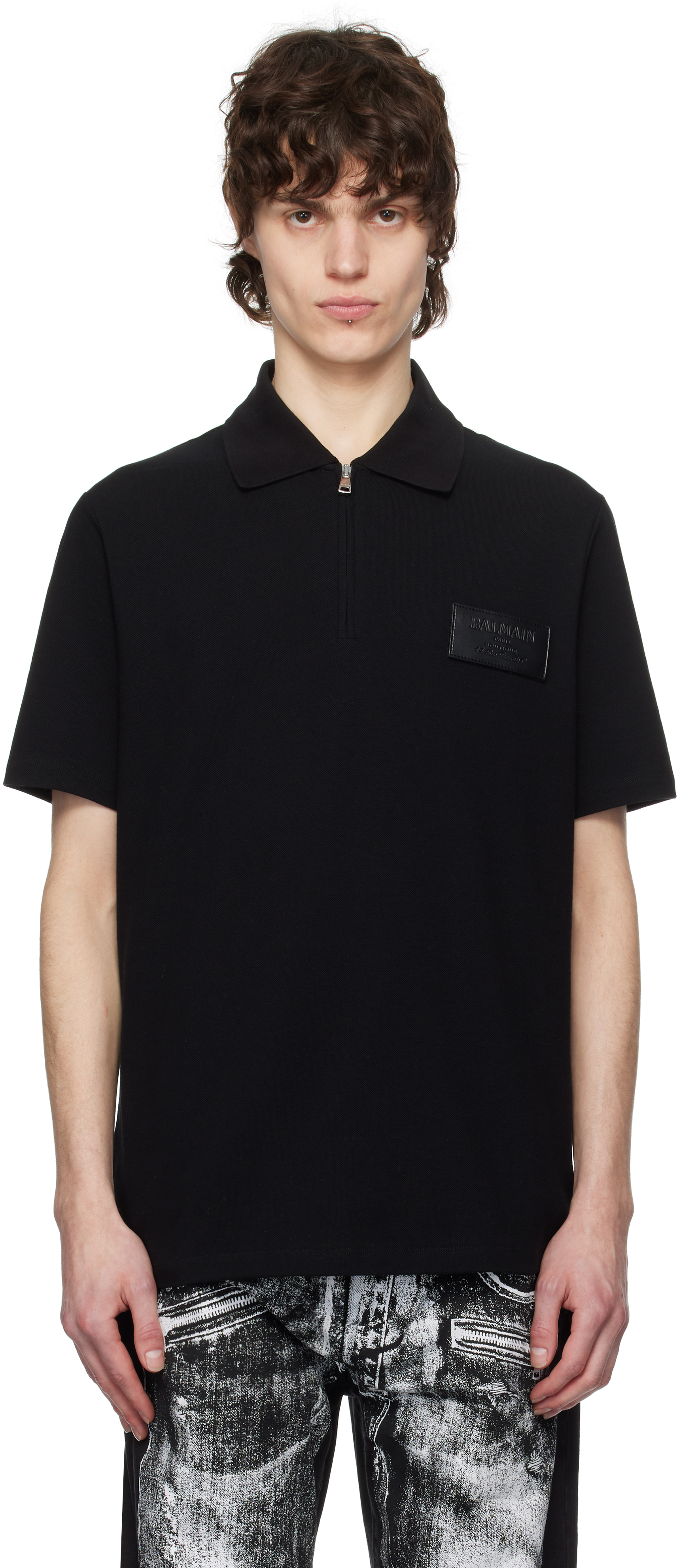 Black Logo Patch Polo