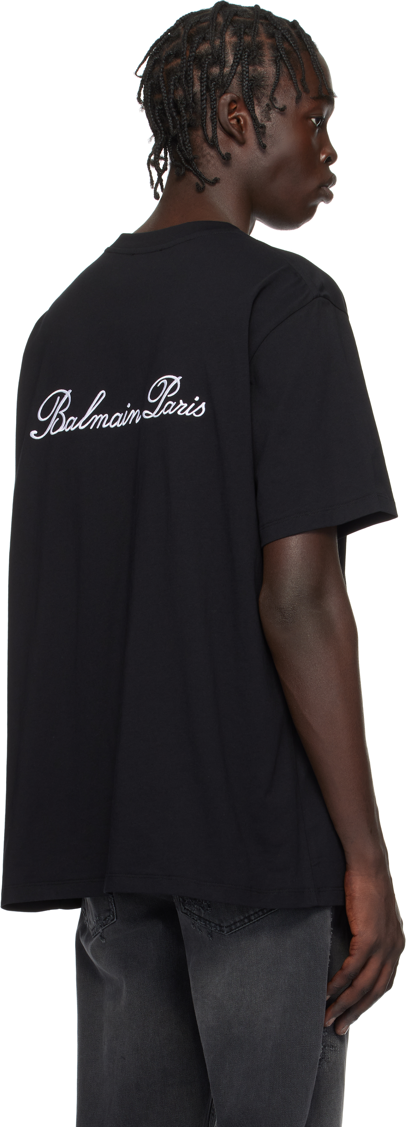 Balmain Black Cotton T-shirt