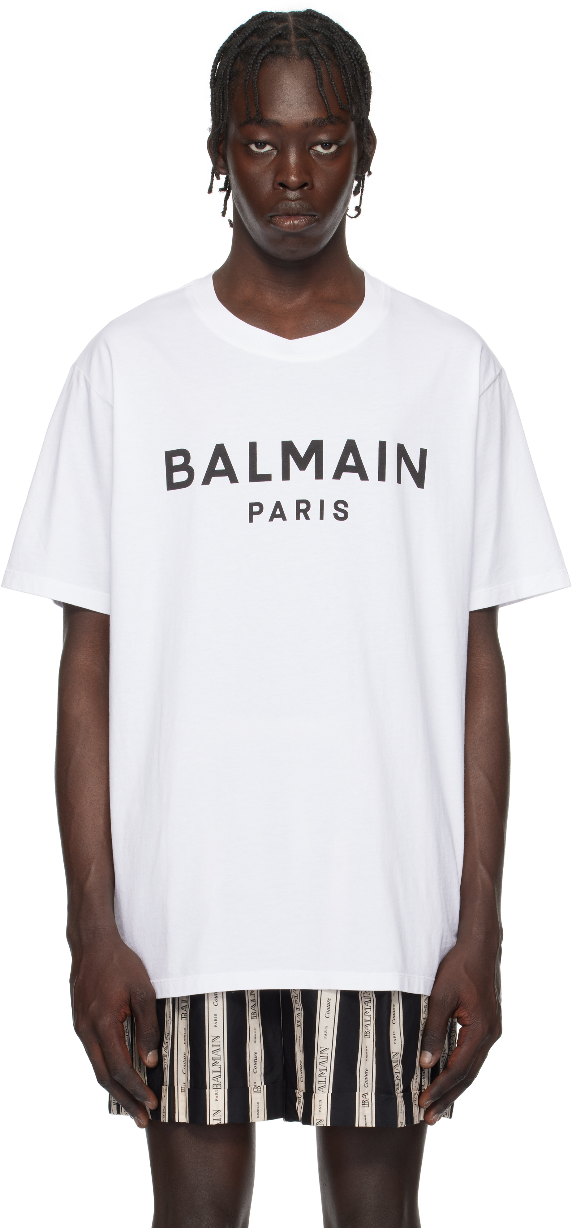 Black 'Balmain Paris' Print T-shirt