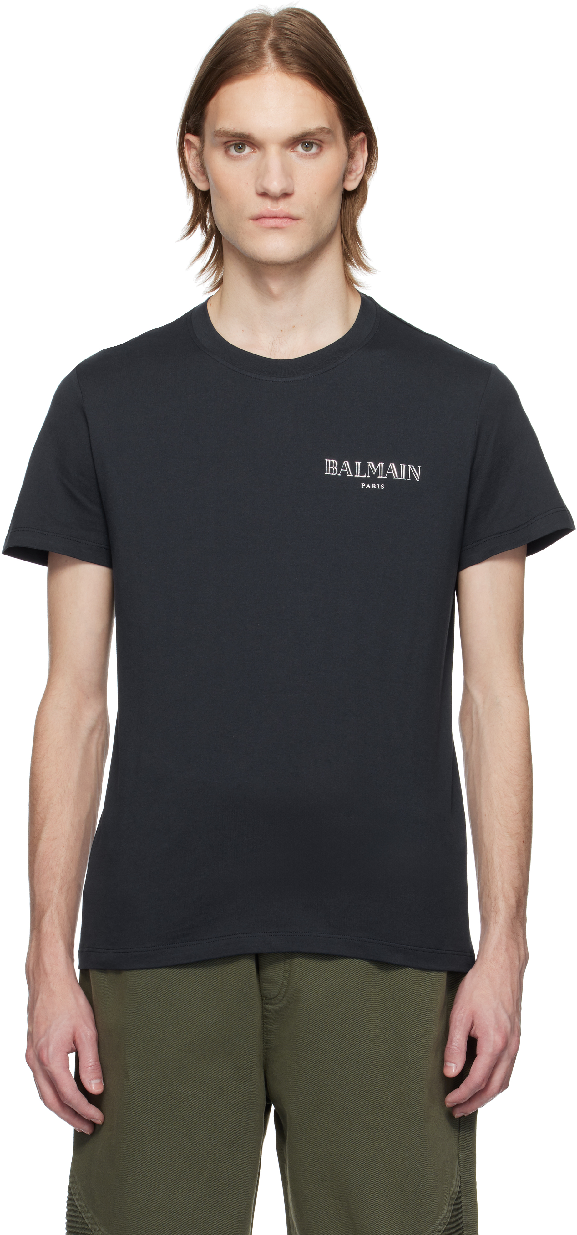 【関税込み】Balmain ネイビー Vintage Gel Tシャツ Balmainのネイビー Vintage Gel Tシャツがセール中