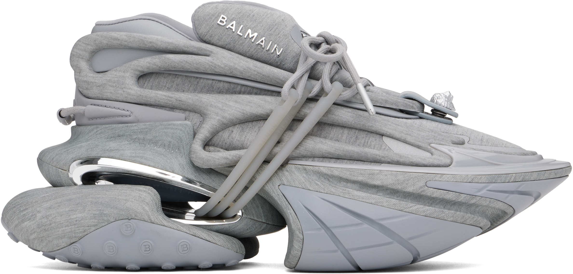 Balmain Unicorn プリントフリース ローカットスニーカー Balmainのグレー Unicorn Low フリース プリント スニーカーが