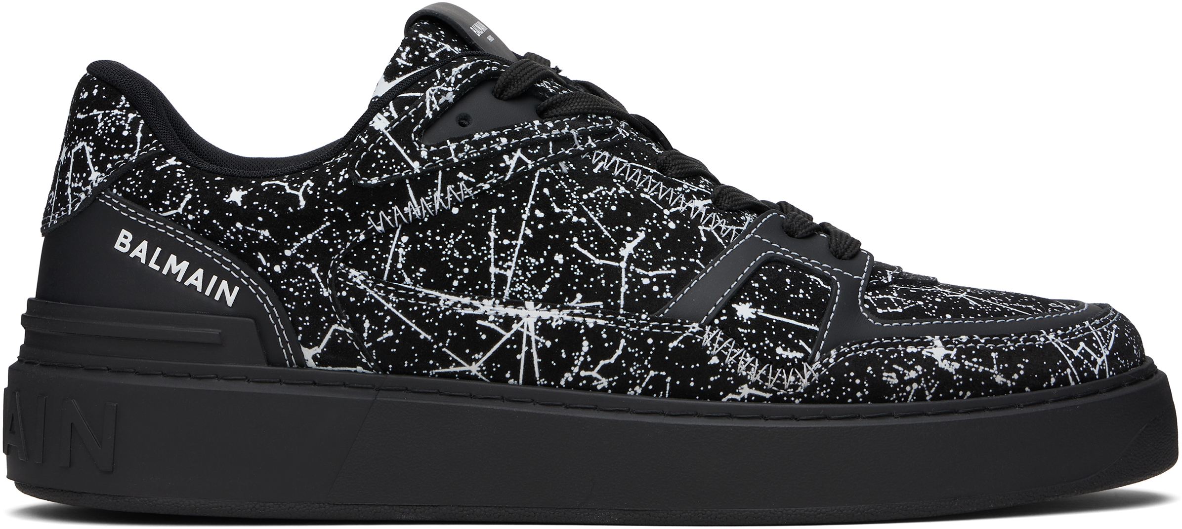 Black Galaxy Print B-Court Skate Sneakers