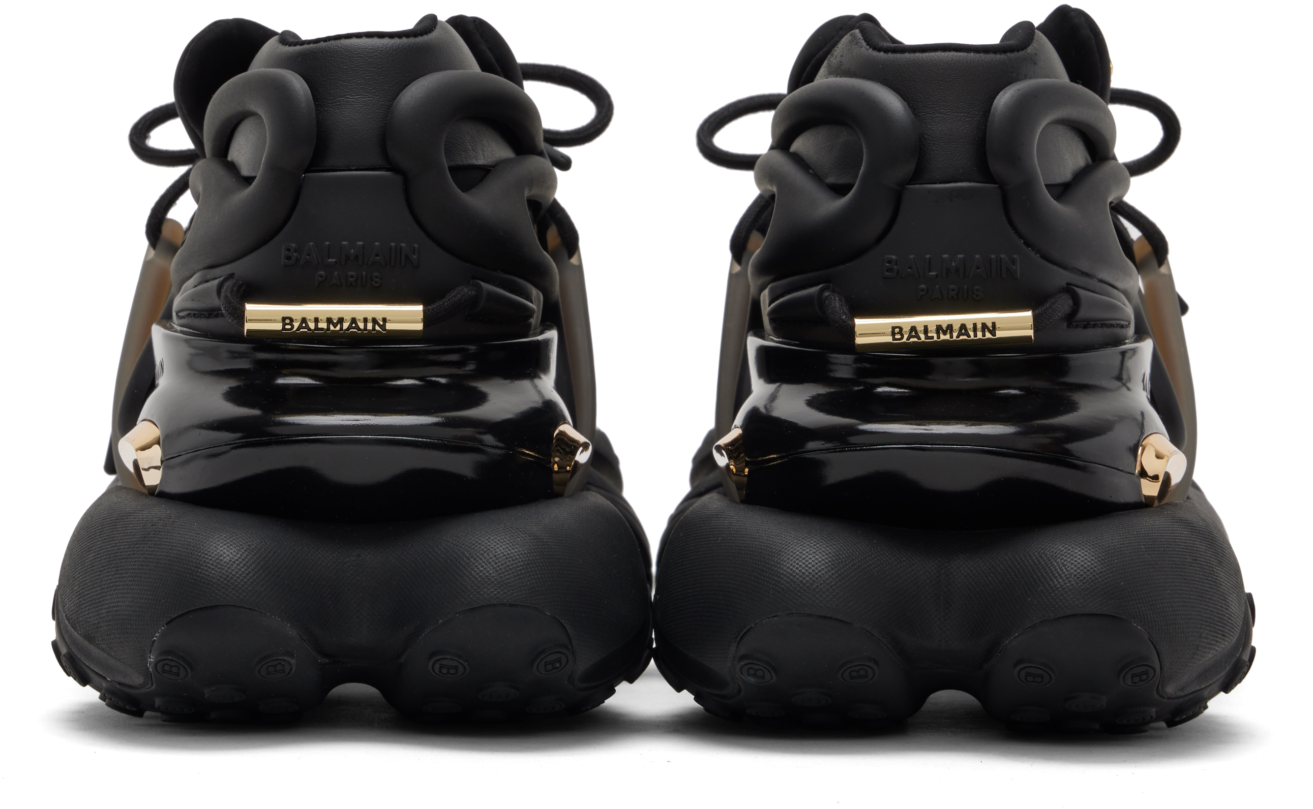 Balmain Neoprene And Leather Low-top Unicorn Sneakers In Black
