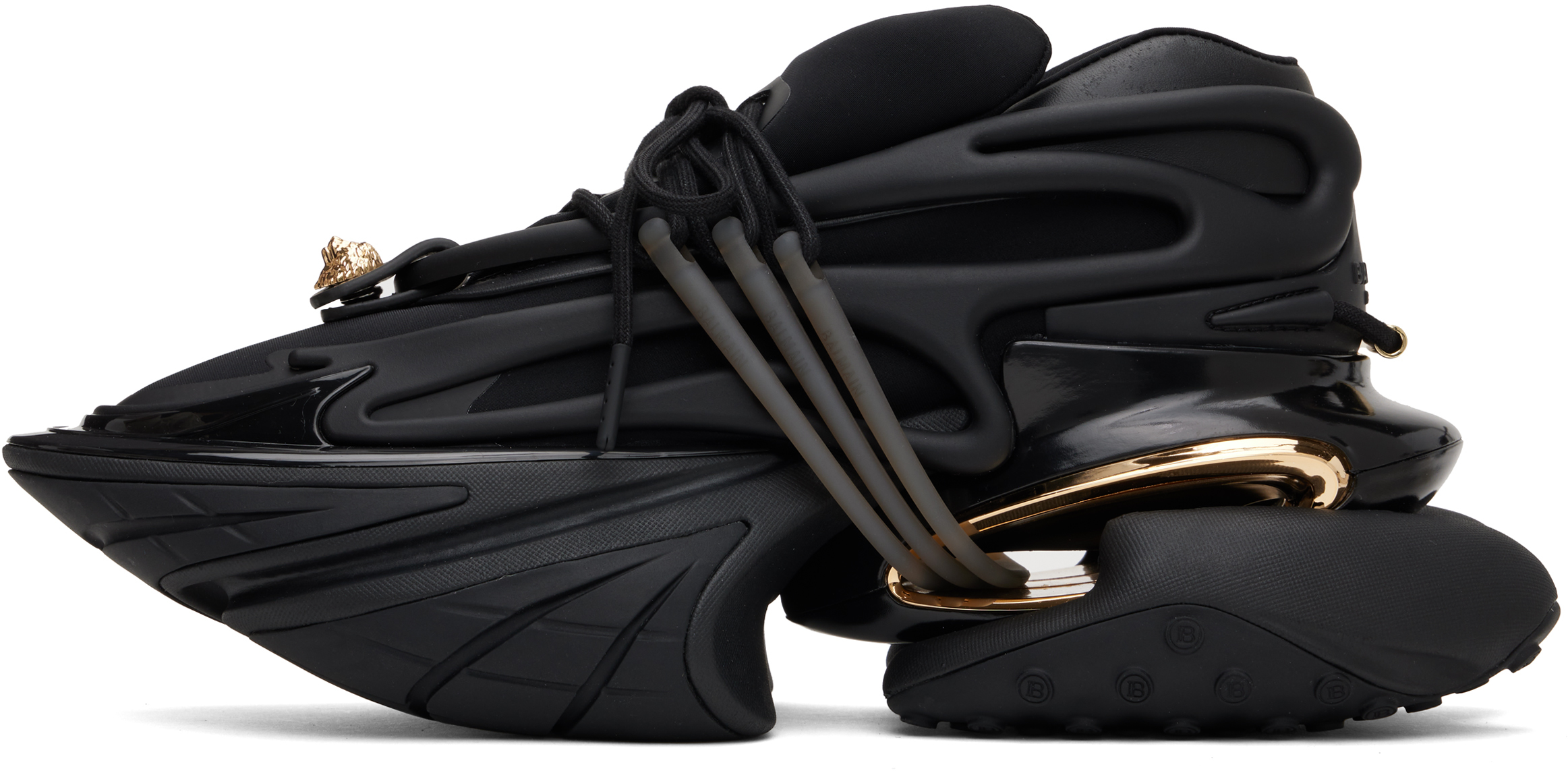 Balmain Neoprene And Leather Low-top Unicorn Sneakers In Black