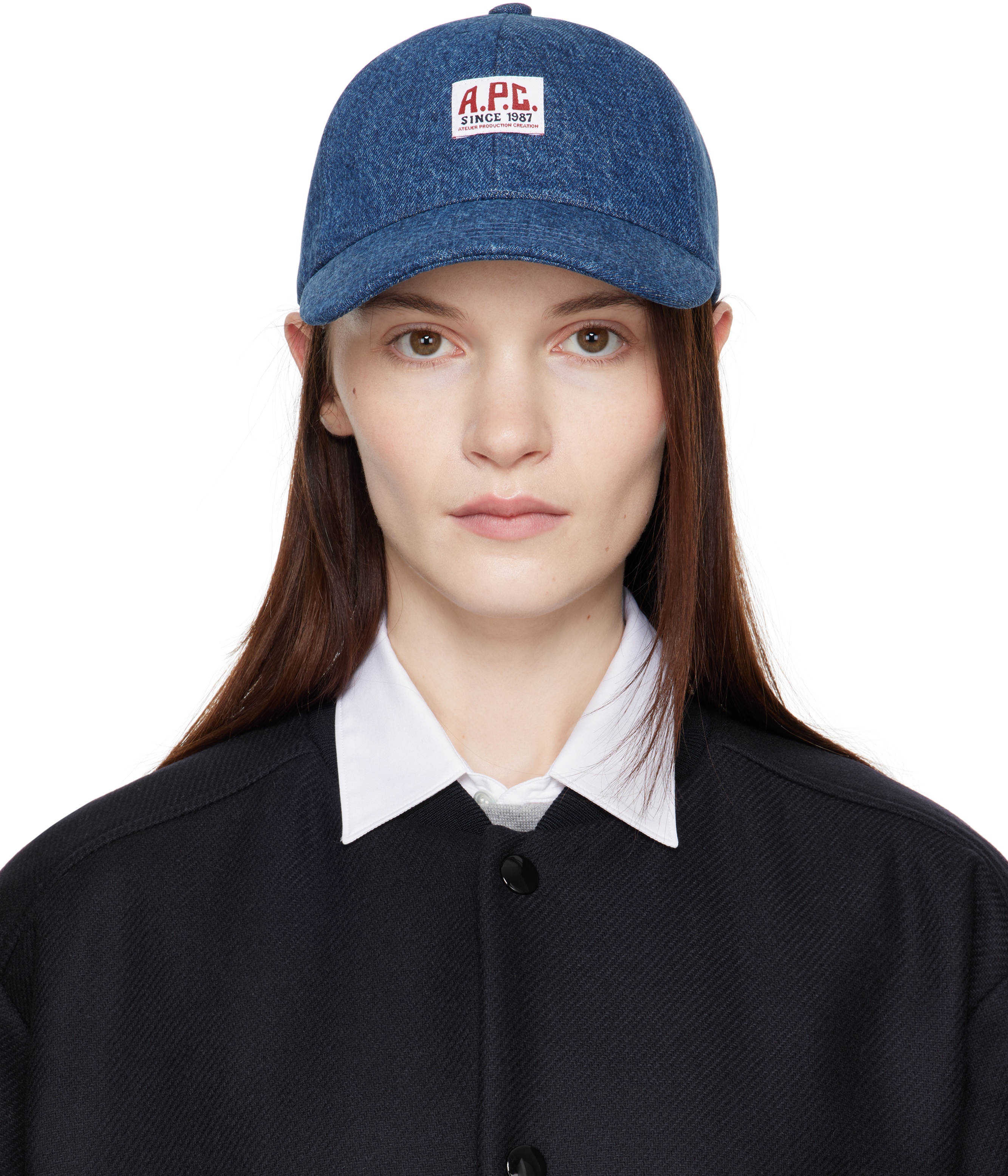 【関税&送料込】A.P.C. Denim Charlie Baseball Cap A.P.C. Charlie Logo-Appliquéd Denim Baseball Cap for Men