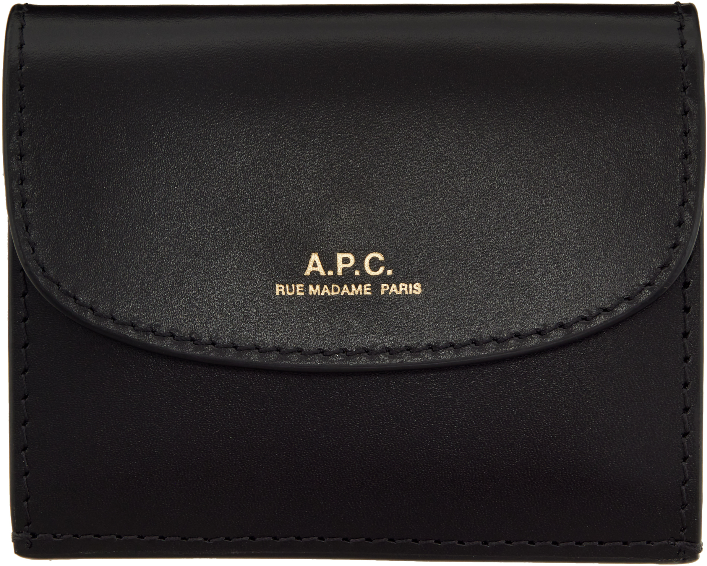 A.P.C.: Black Genève Trifold Wallet | SSENSE