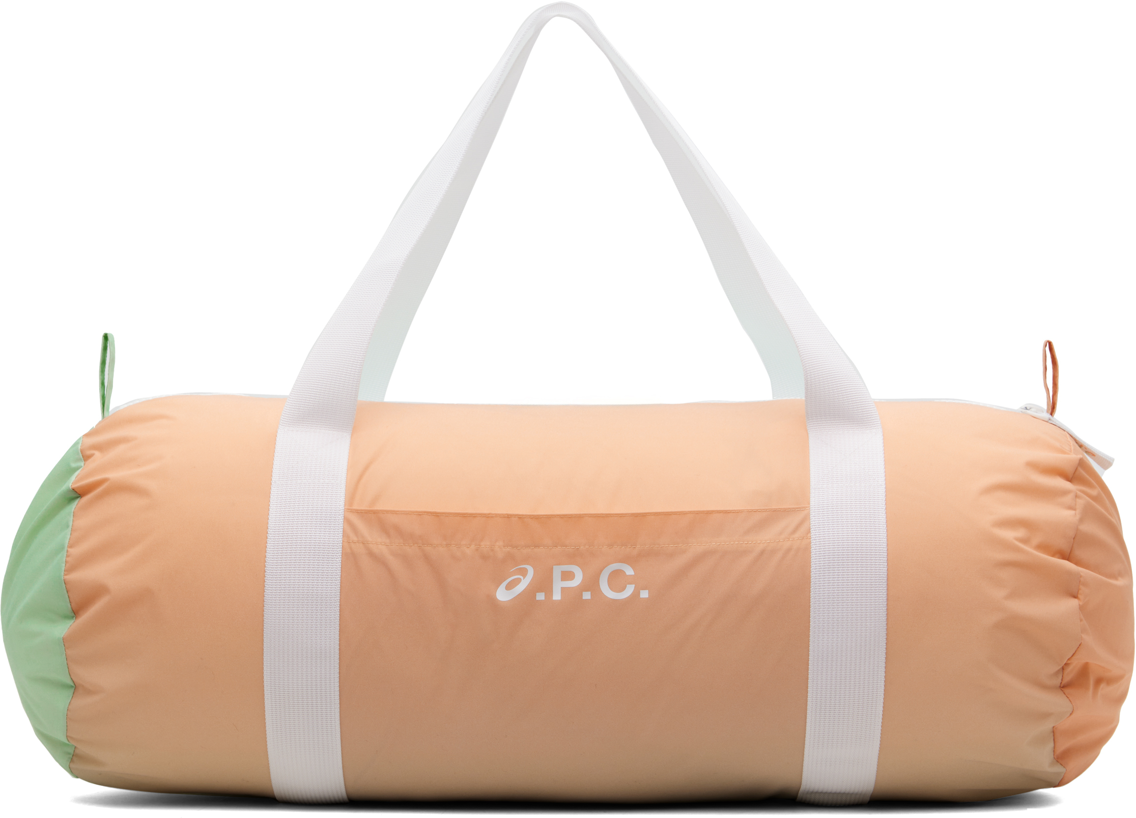 Apc Orange & Green Asics Edition Gym Duffle Bag In Saa Multicolore