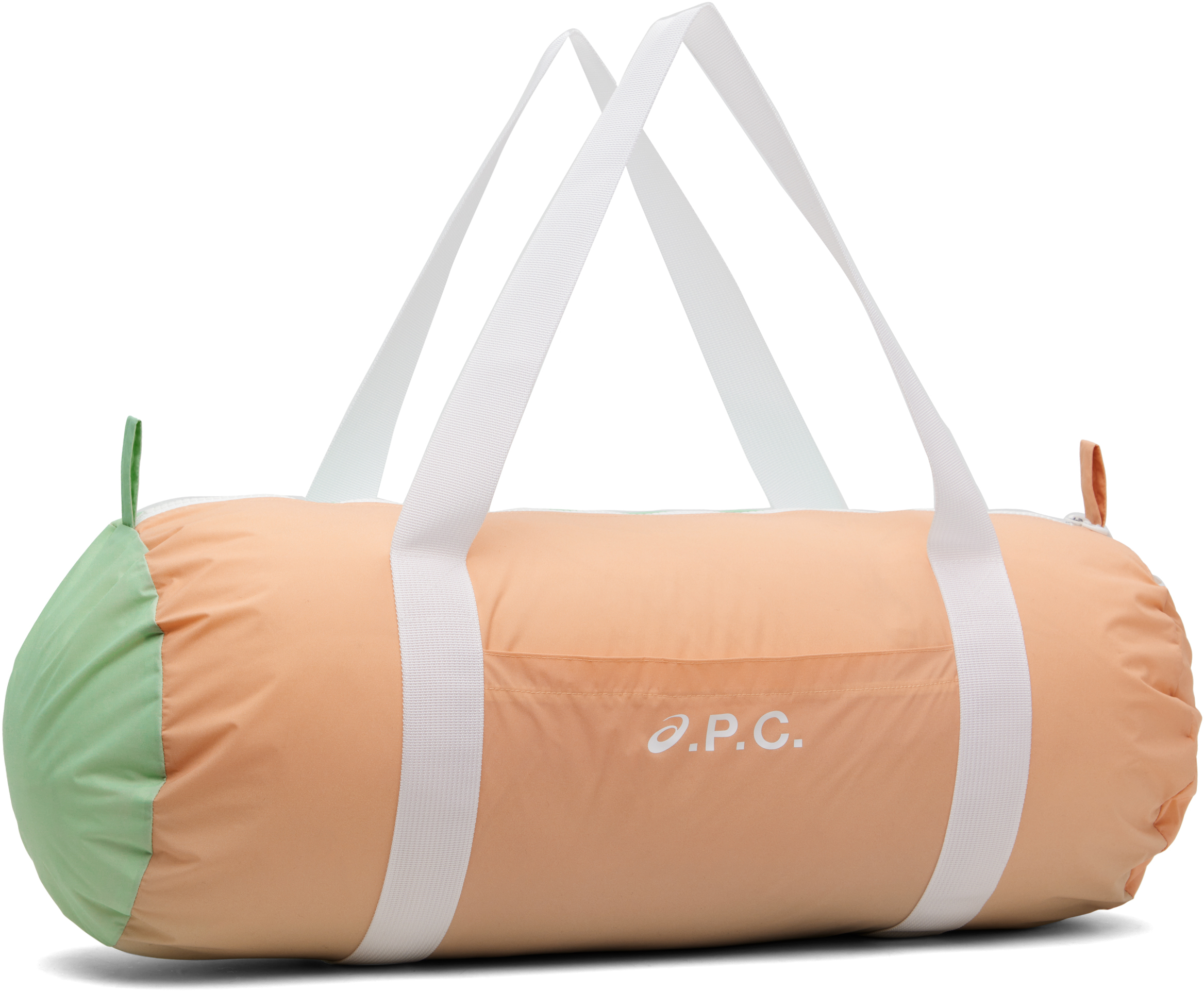 Apc Orange & Green Asics Edition Gym Duffle Bag In Saa Multicolore