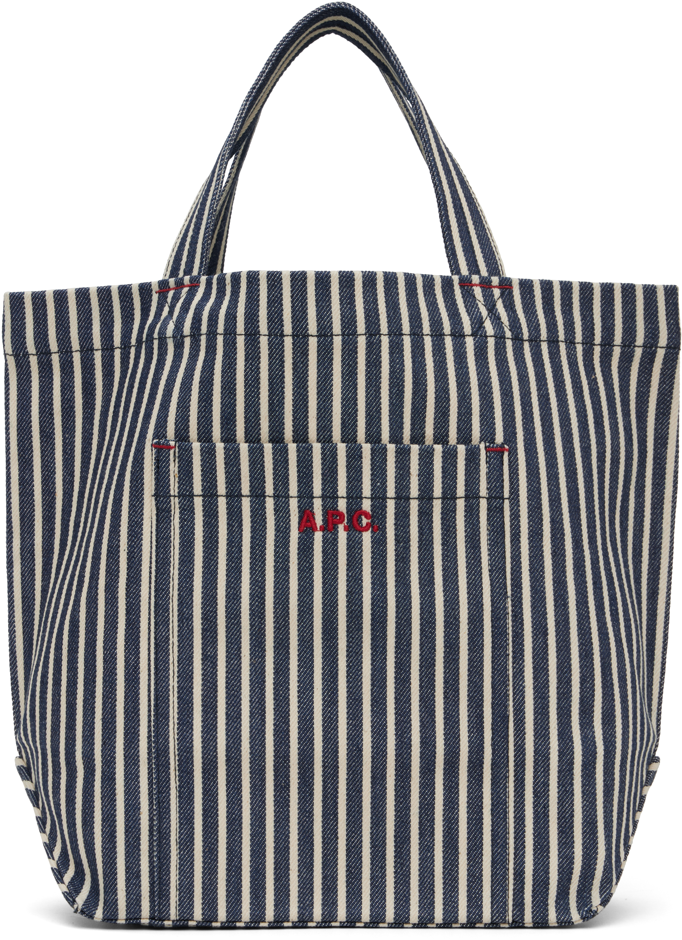 Navy & Off-White Thais Mini Tote