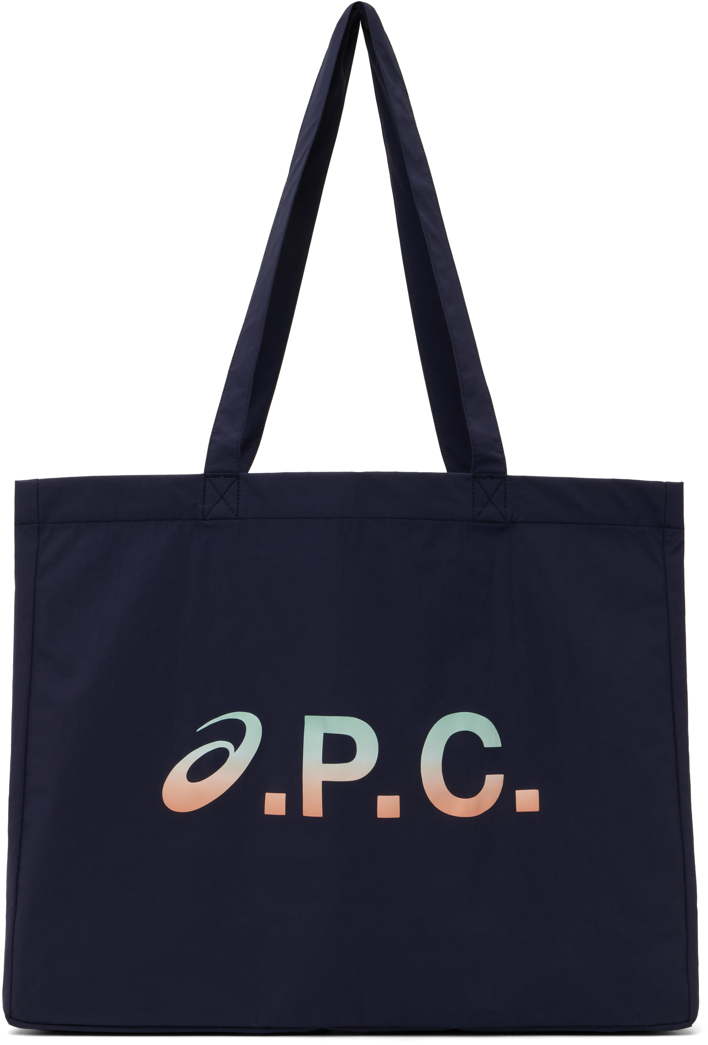 Apc Navy Asics Edition Shopping Diane Tote In Iak Dark Navy