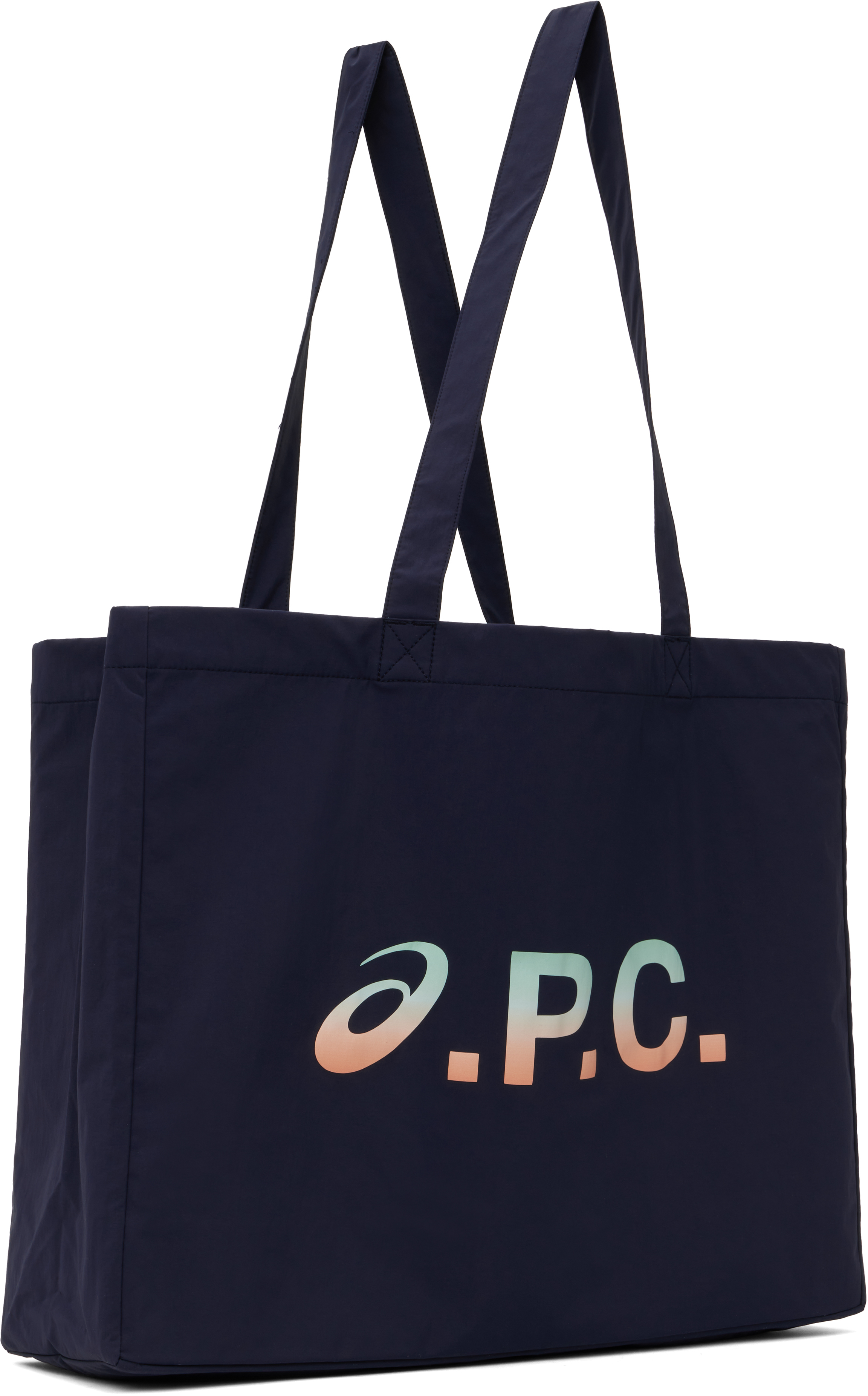 Apc Navy Asics Edition Shopping Diane Tote In Iak Dark Navy